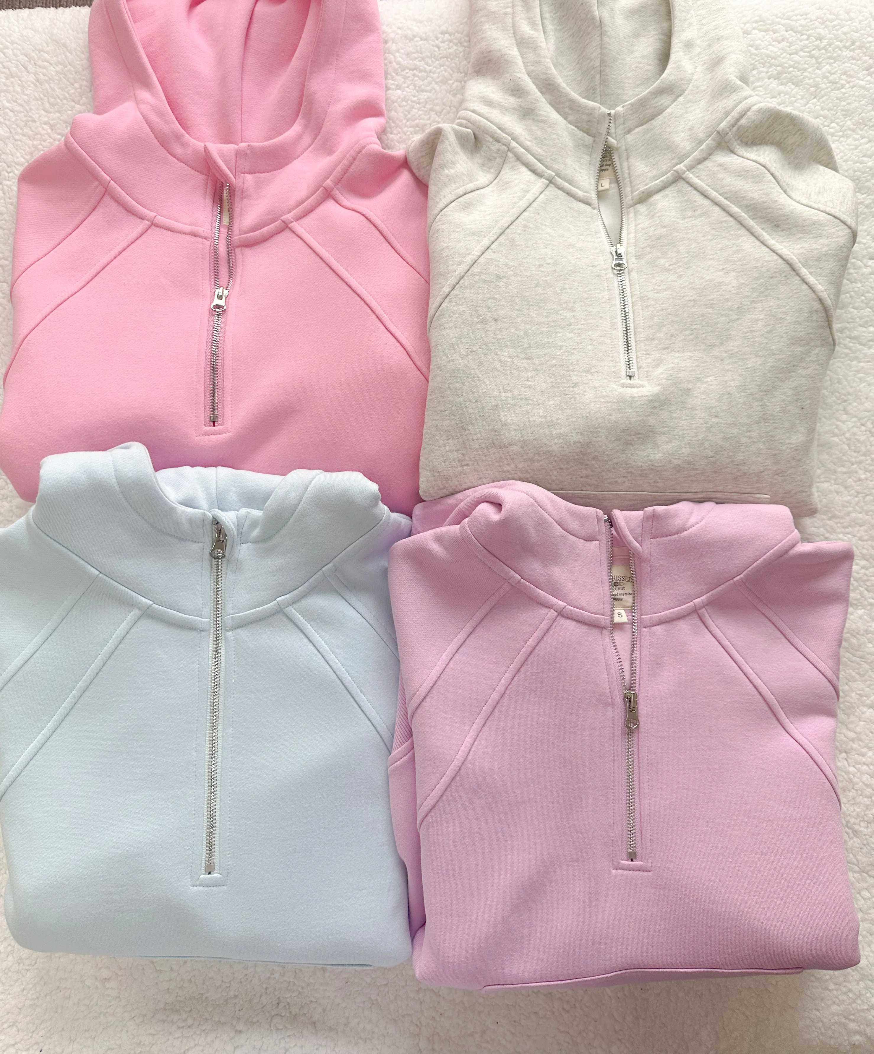 Diamond Blue Pilates Detailed Waist Length Quarter Zip Hoodie - Image 5