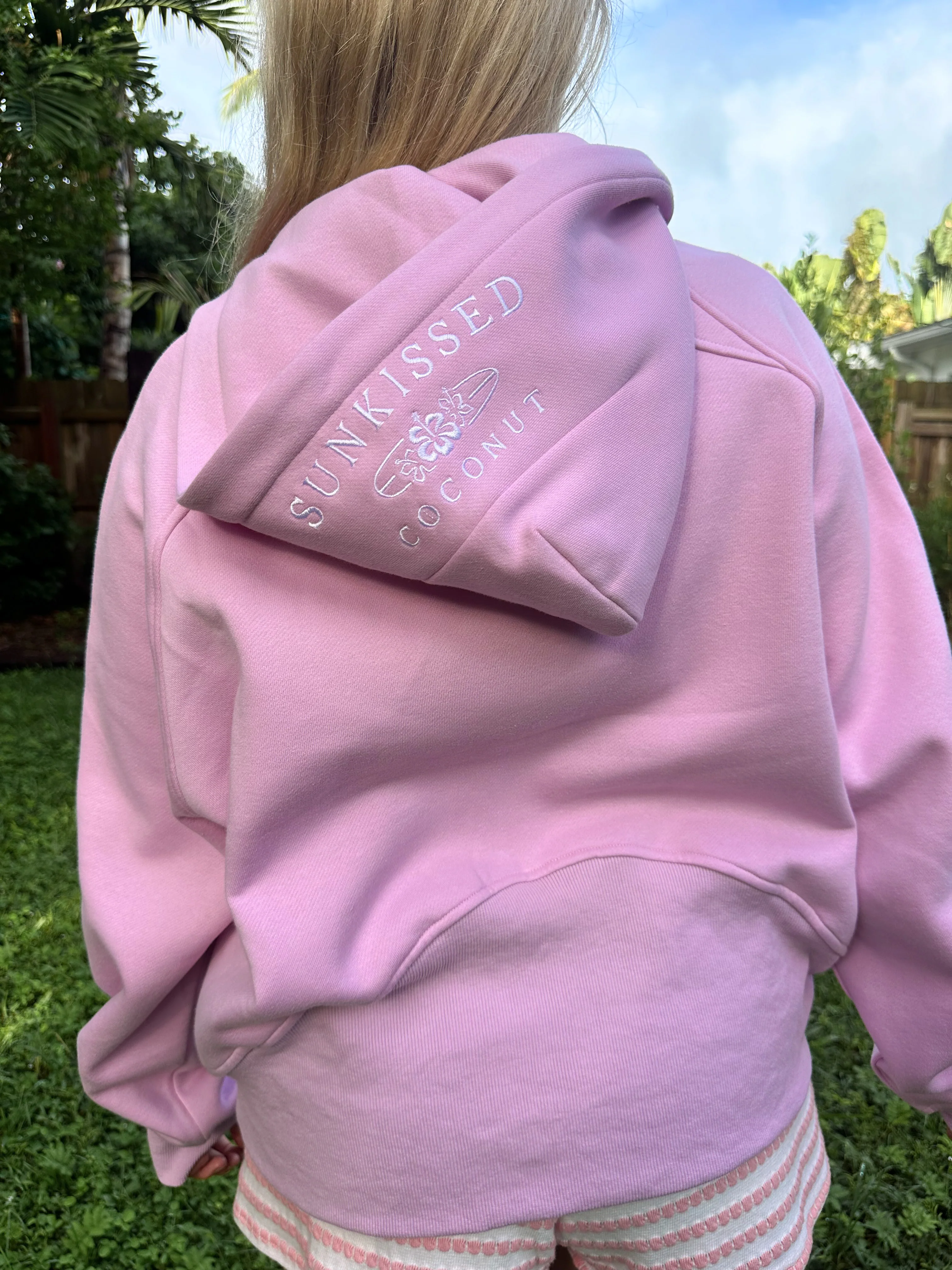 Pink Lavender  Pilates Detailed Waist Length Quarter Zip Hoodie - Image 10