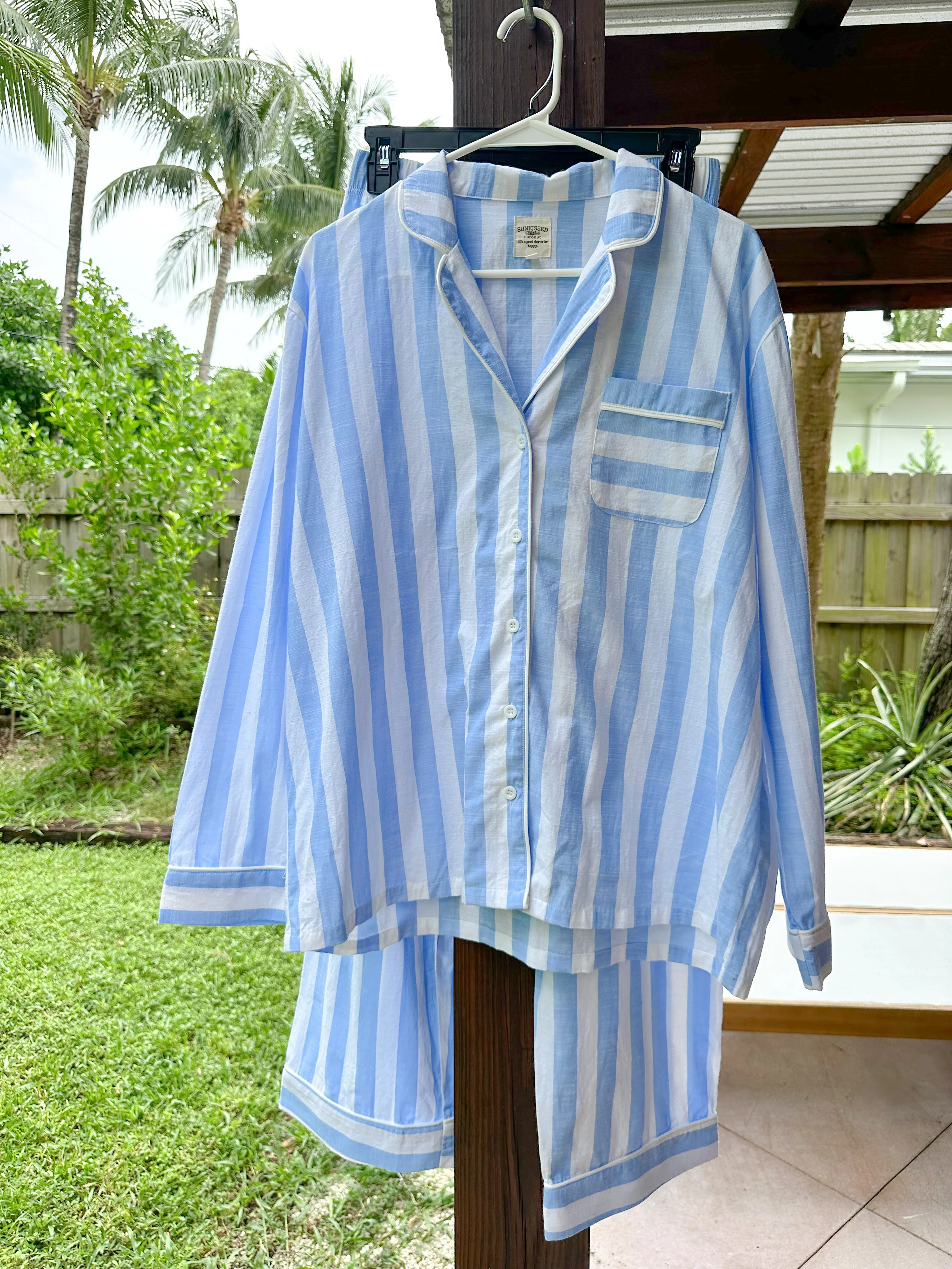 A Day In Greece Striped Pajama Top - Image 2