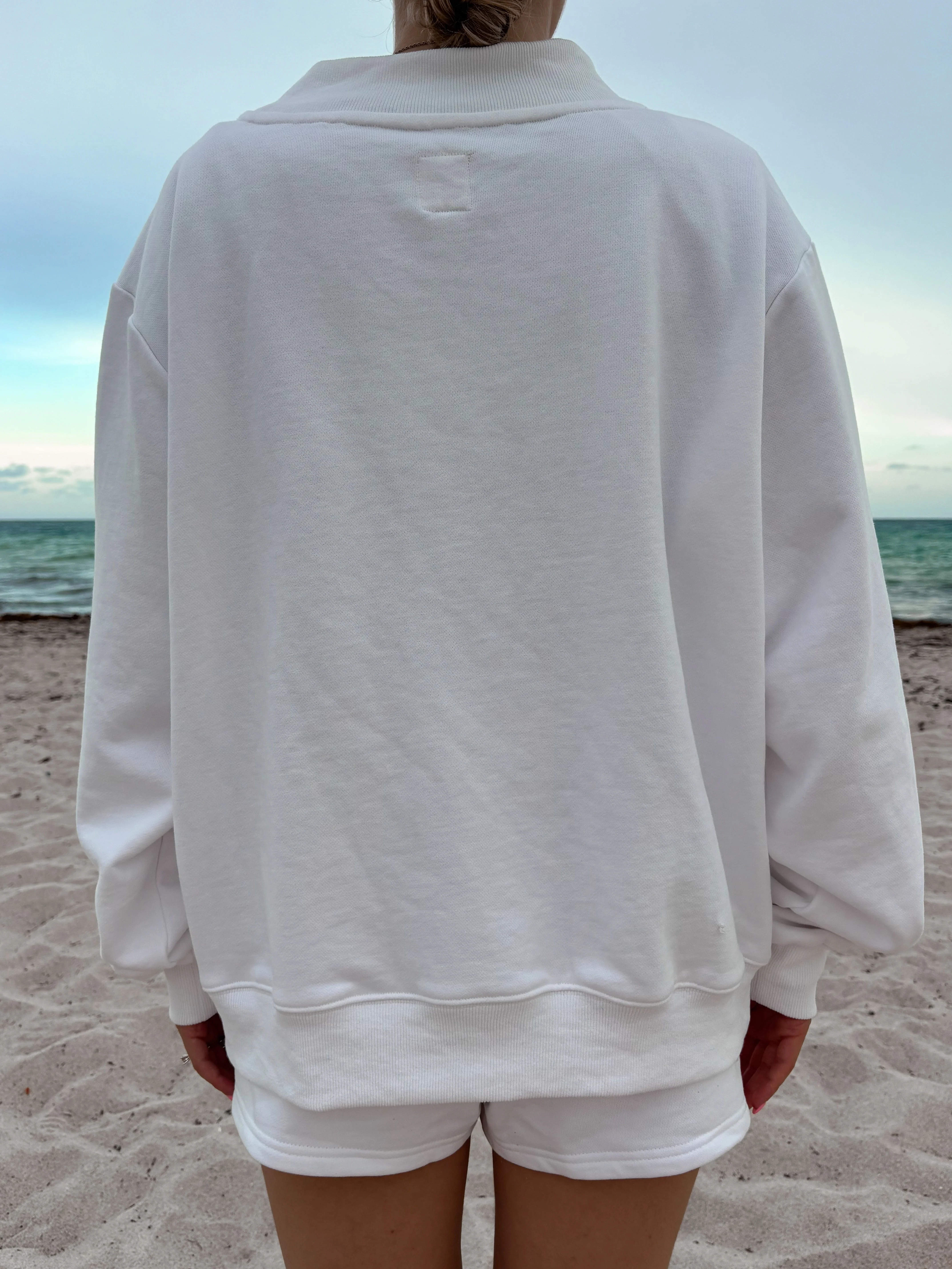 White American Flag Dog Mockneck Sweatshirt 100% Cotton - Image 3