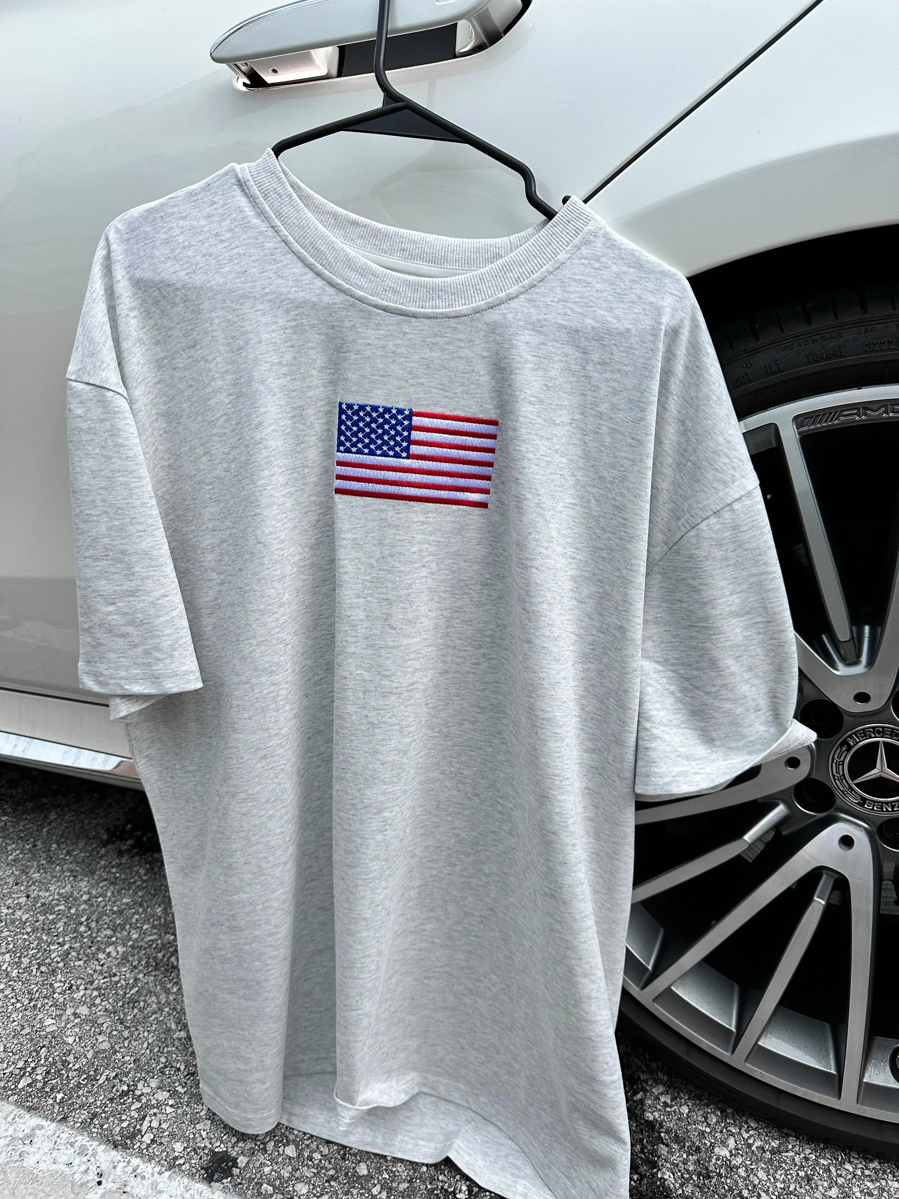 American Flag Embroider Tee - Image 5