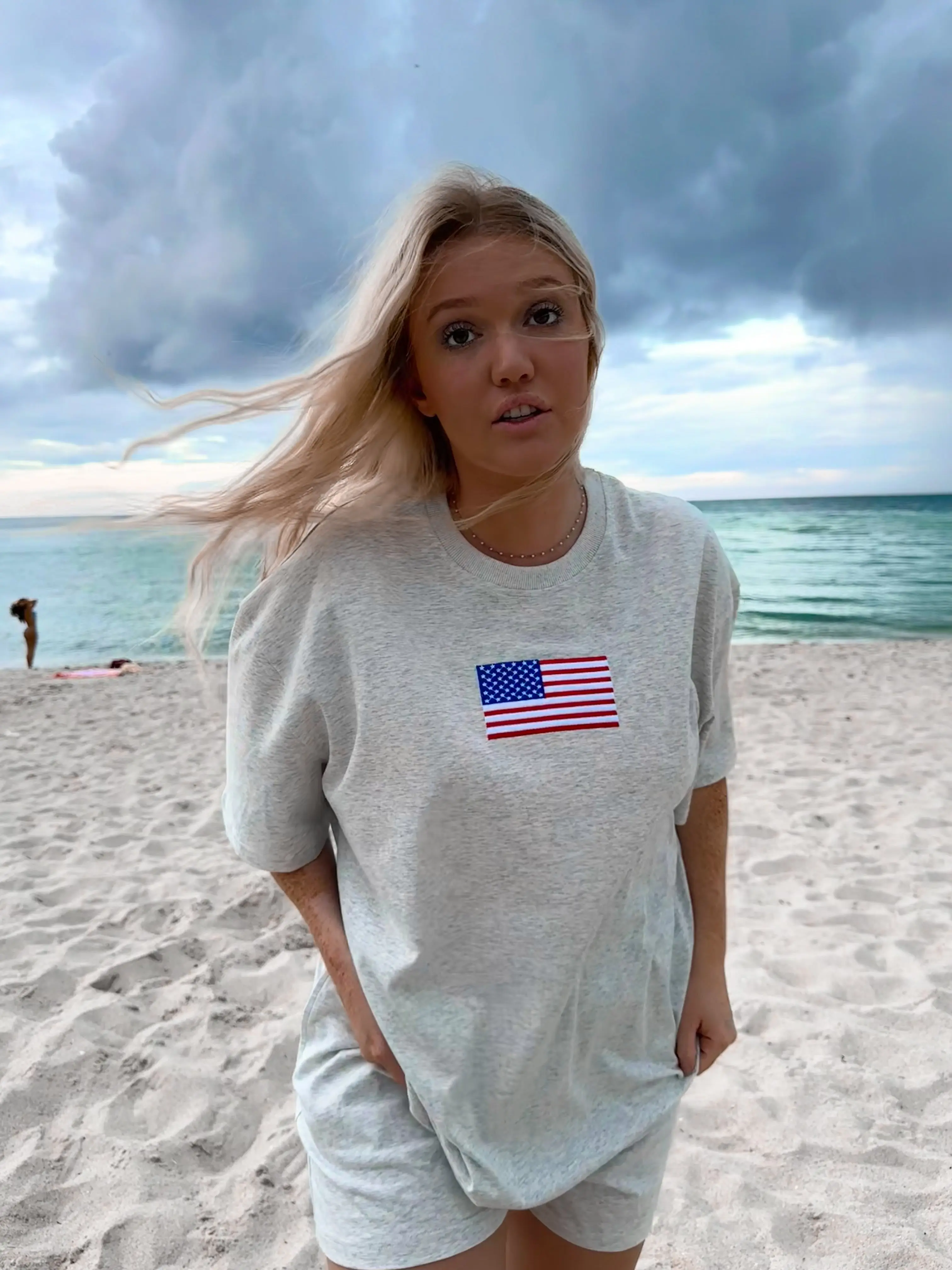 American Flag Embroider Tee - Image 6