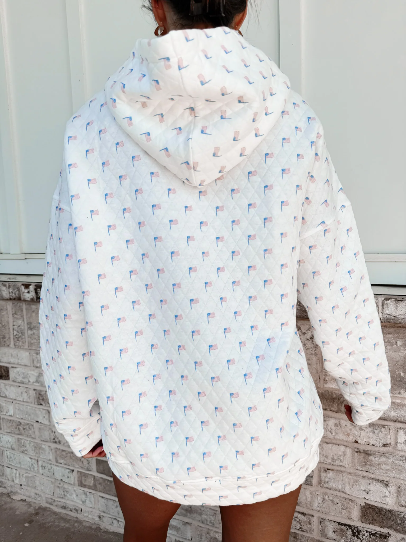 American Flag Quilted Hoodie - Image 4