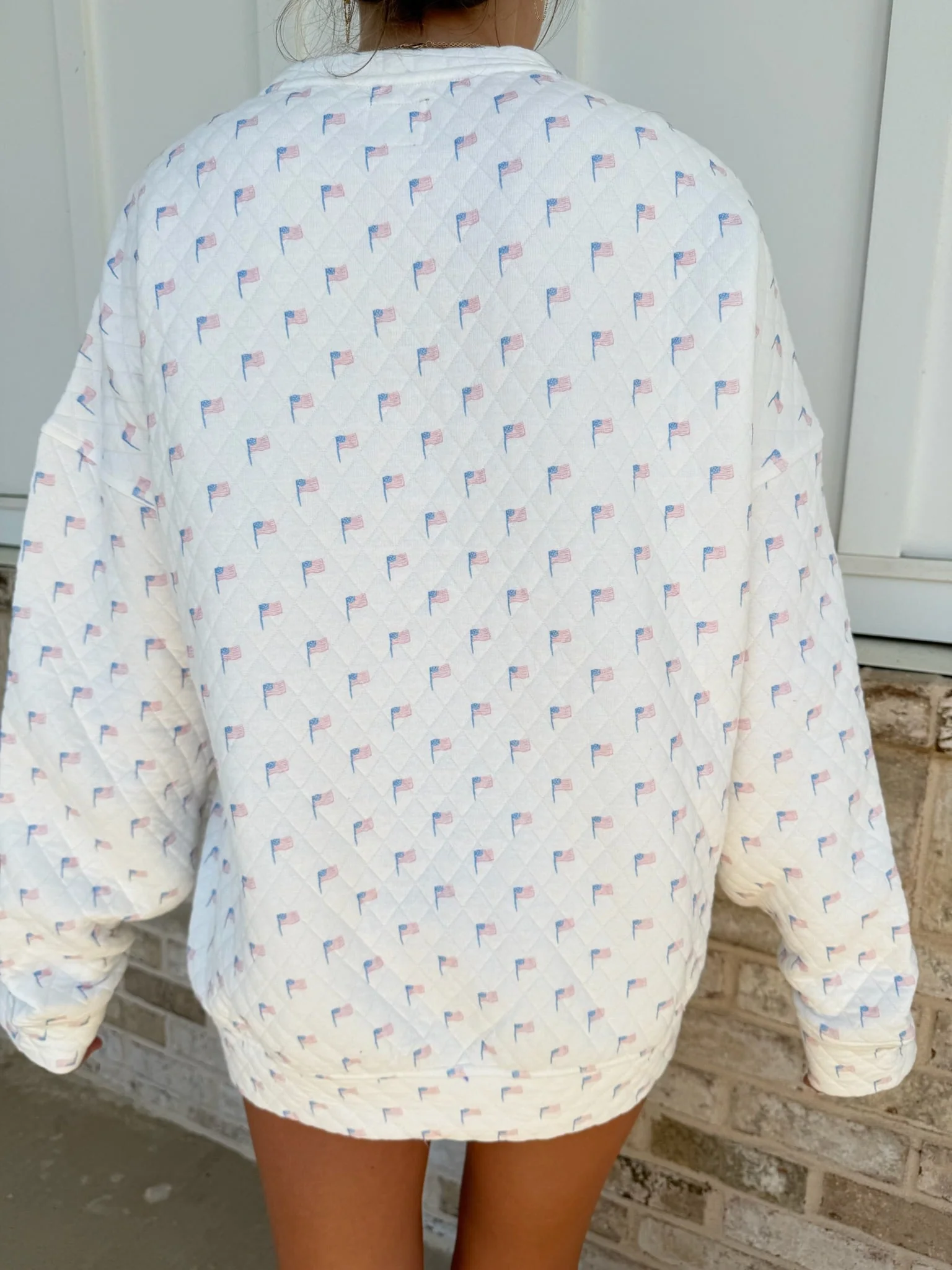 American Flag Quilted Sweatshirt - Image 2
