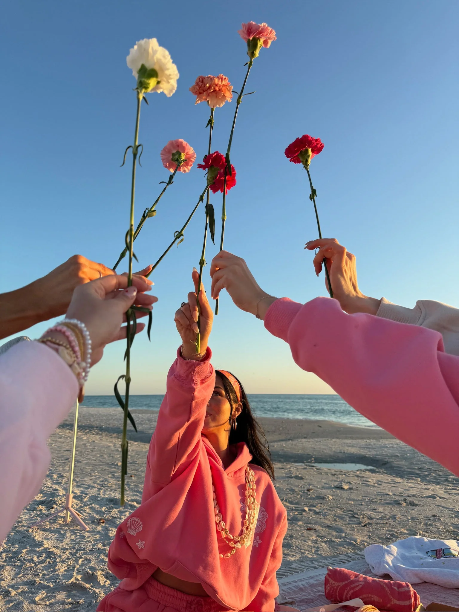 Hibiscus Pink Tropical Embroider Hoodie - Image 16