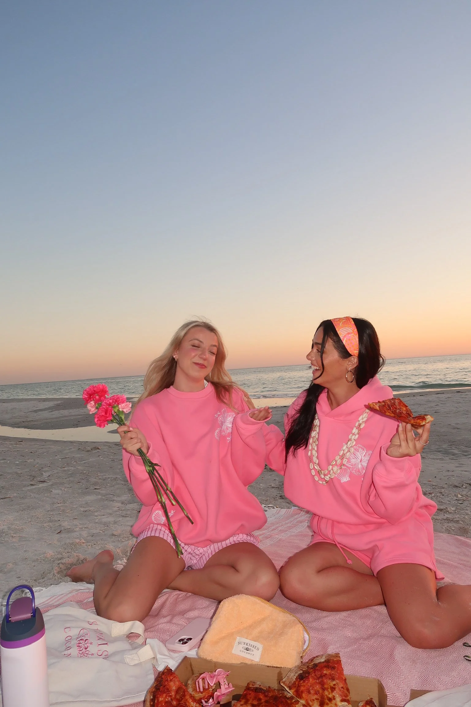 Hibiscus Pink Tropical Embroider Hoodie - Image 18