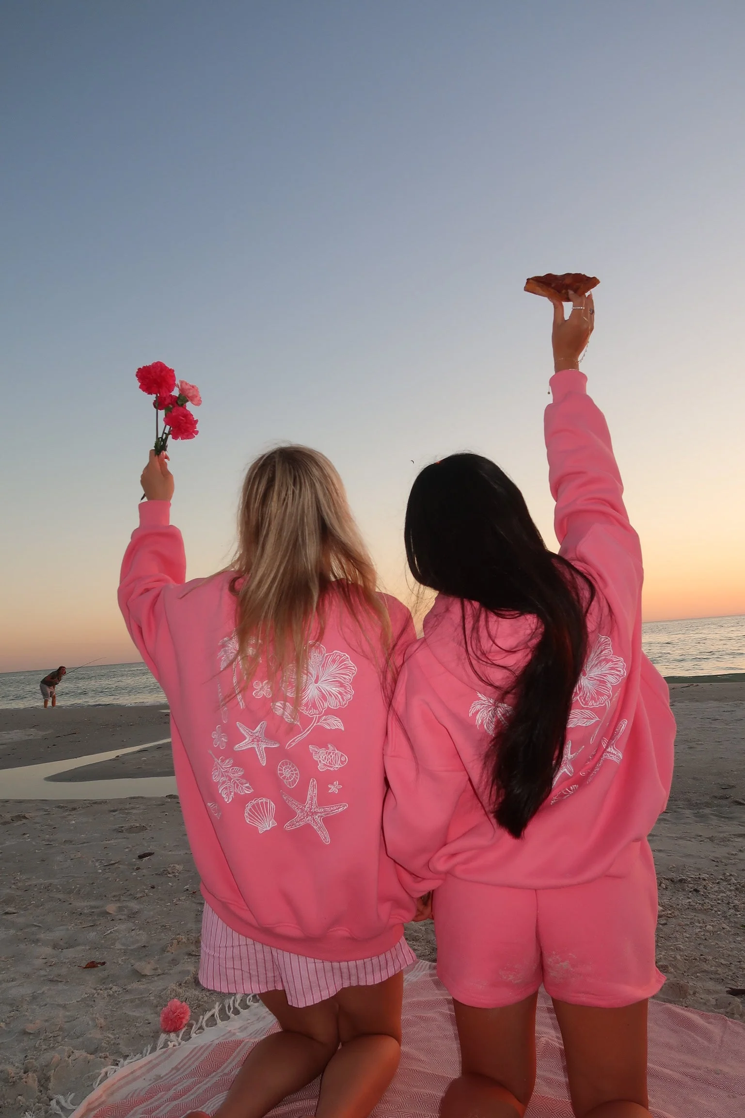 Hibiscus Pink Tropical Embroider Hoodie - Image 19