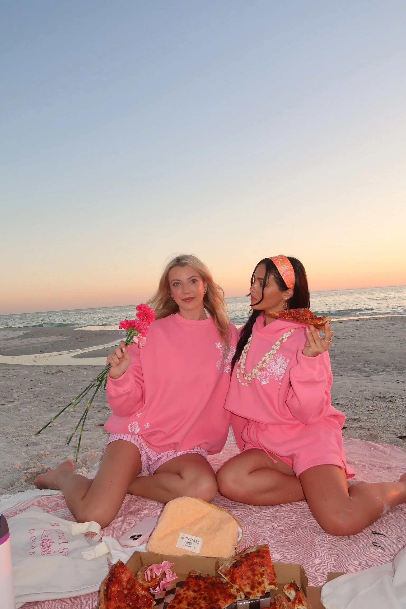 Hibiscus Pink Tropical Embroider Hoodie - Image 7