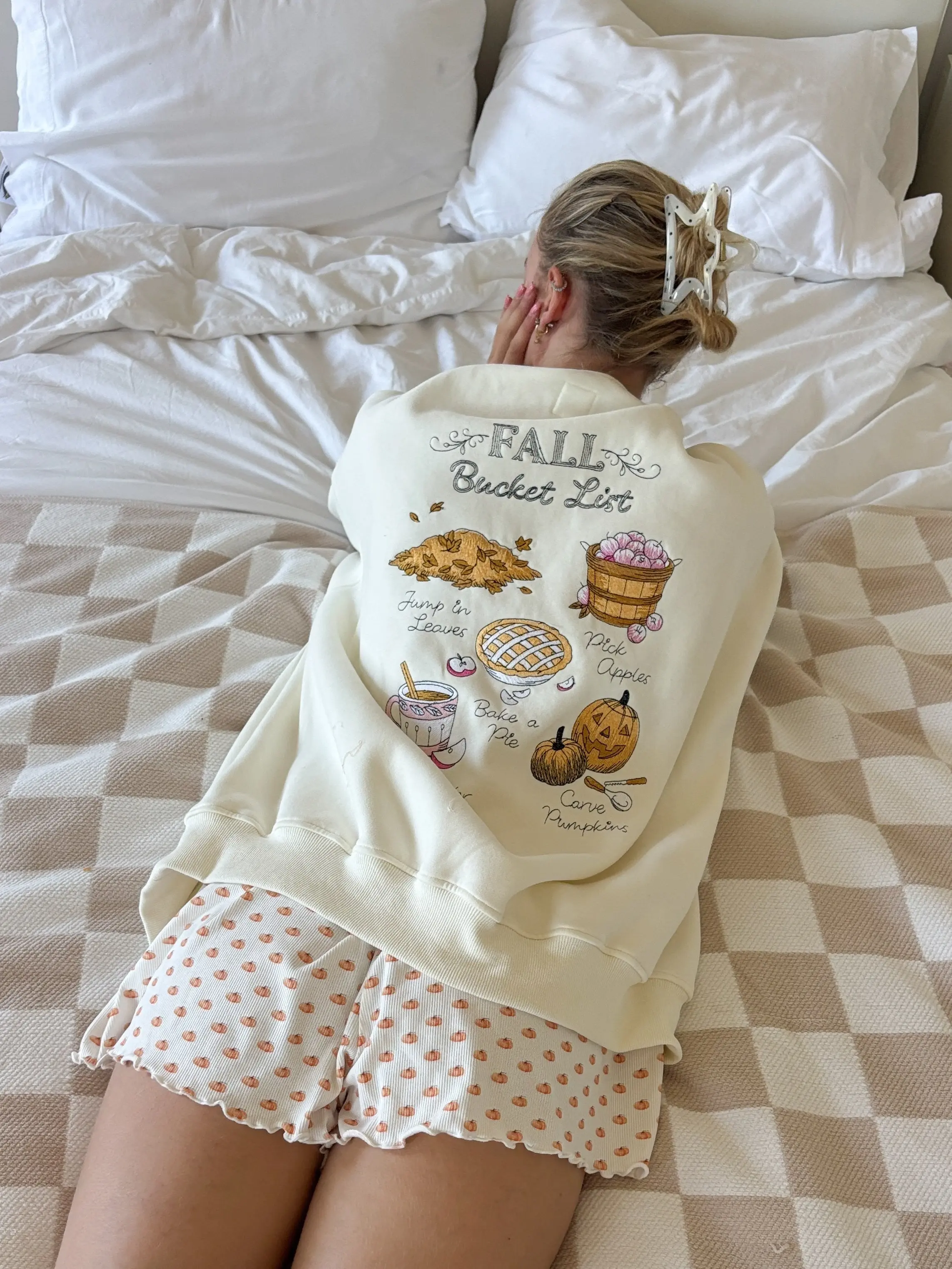Ivory Autumn Fall Bucket List Embroidered Sweatshirt - Image 10