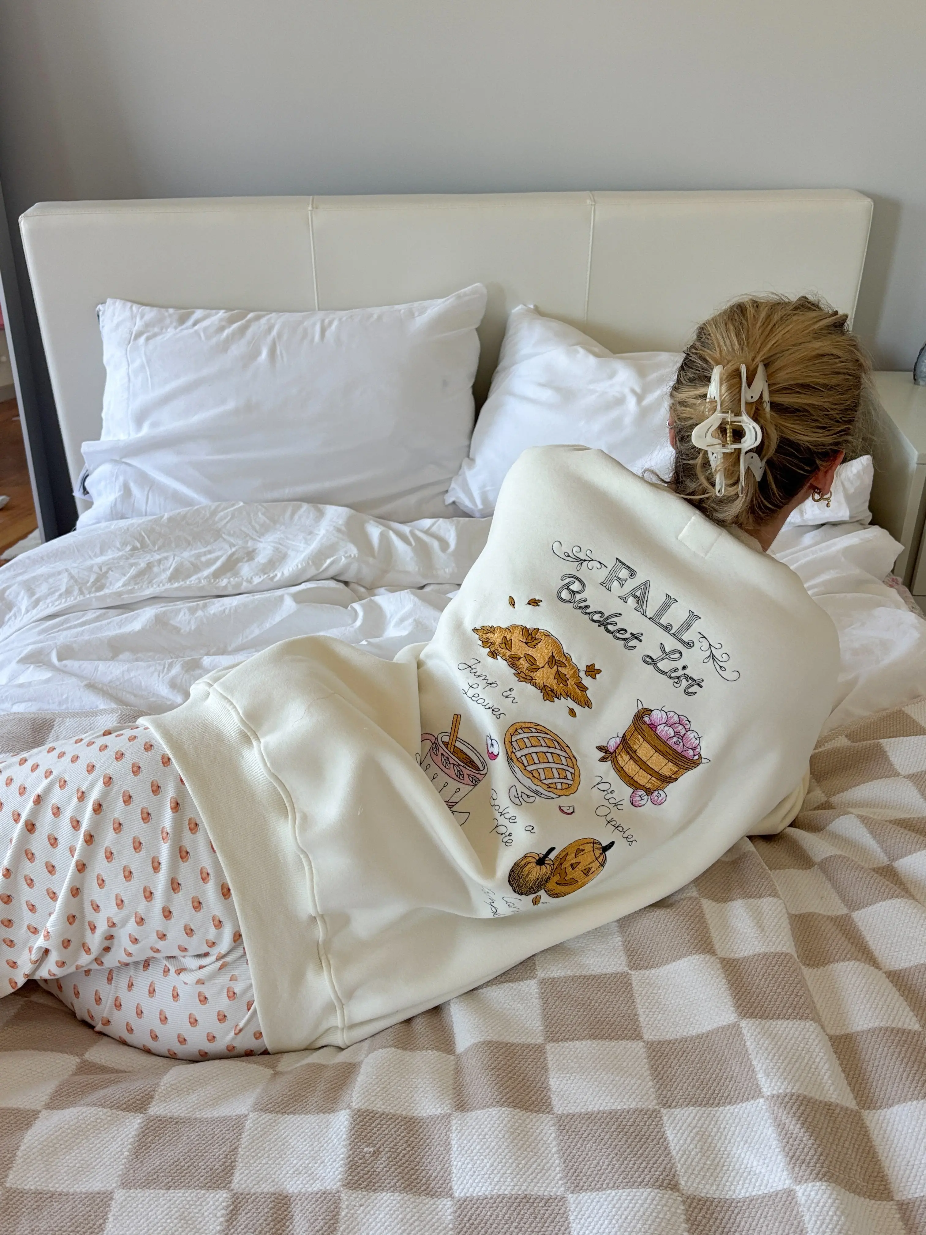 Ivory Autumn Fall Bucket List Embroidered Sweatshirt - Image 11