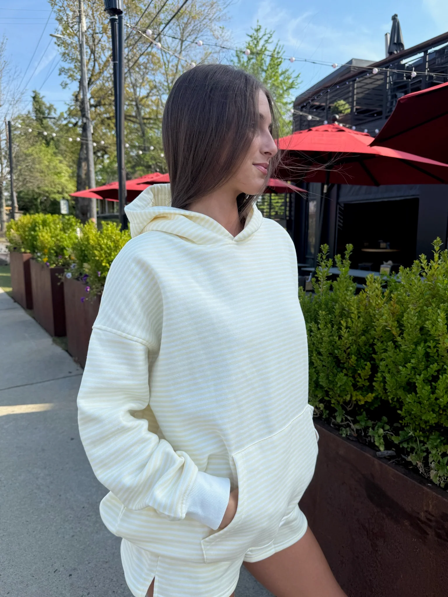 Baby Yellow and White Big Striped Hoodie - Image 11