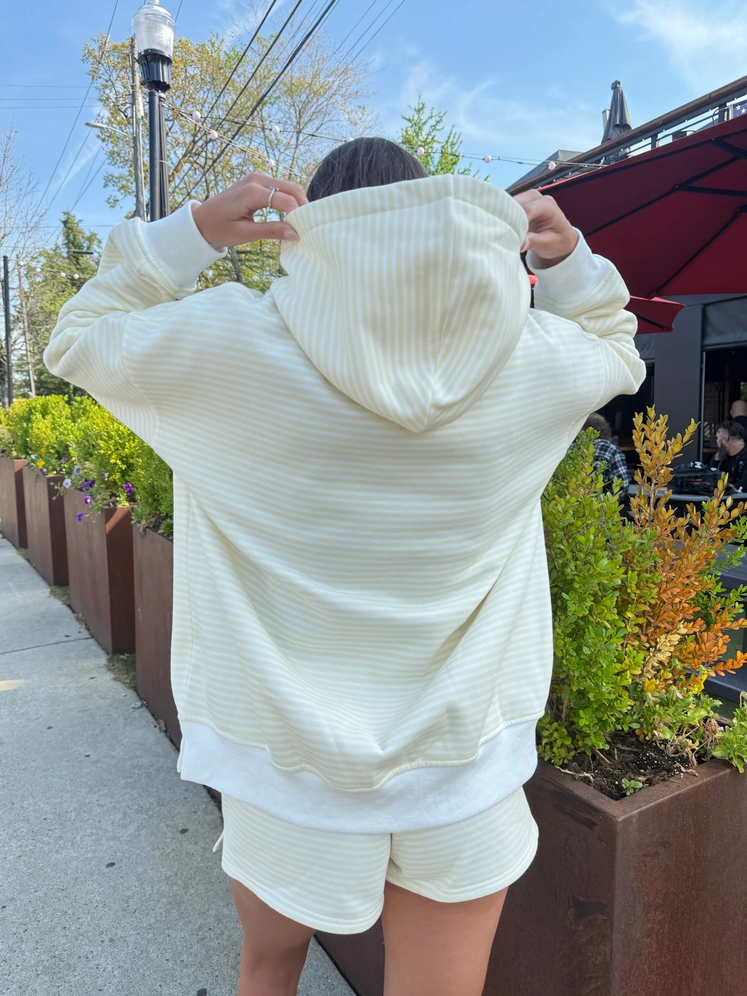 Baby Yellow and White Big Striped Hoodie - Image 12
