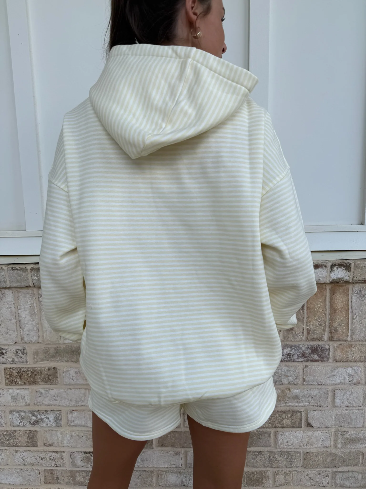 Baby Yellow and White Big Striped Hoodie - Image 3