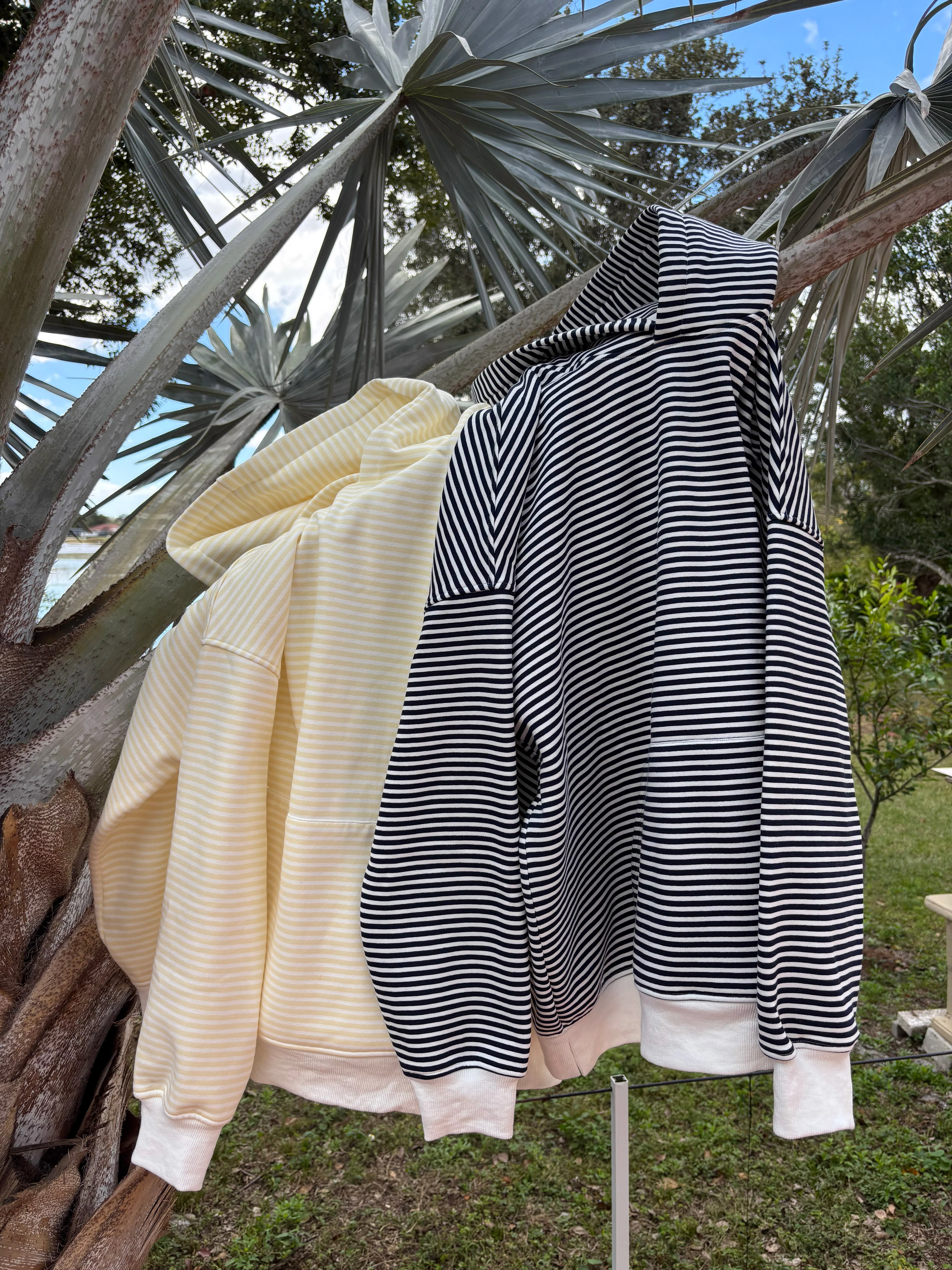 Baby Yellow and White Big Striped Hoodie - Image 6