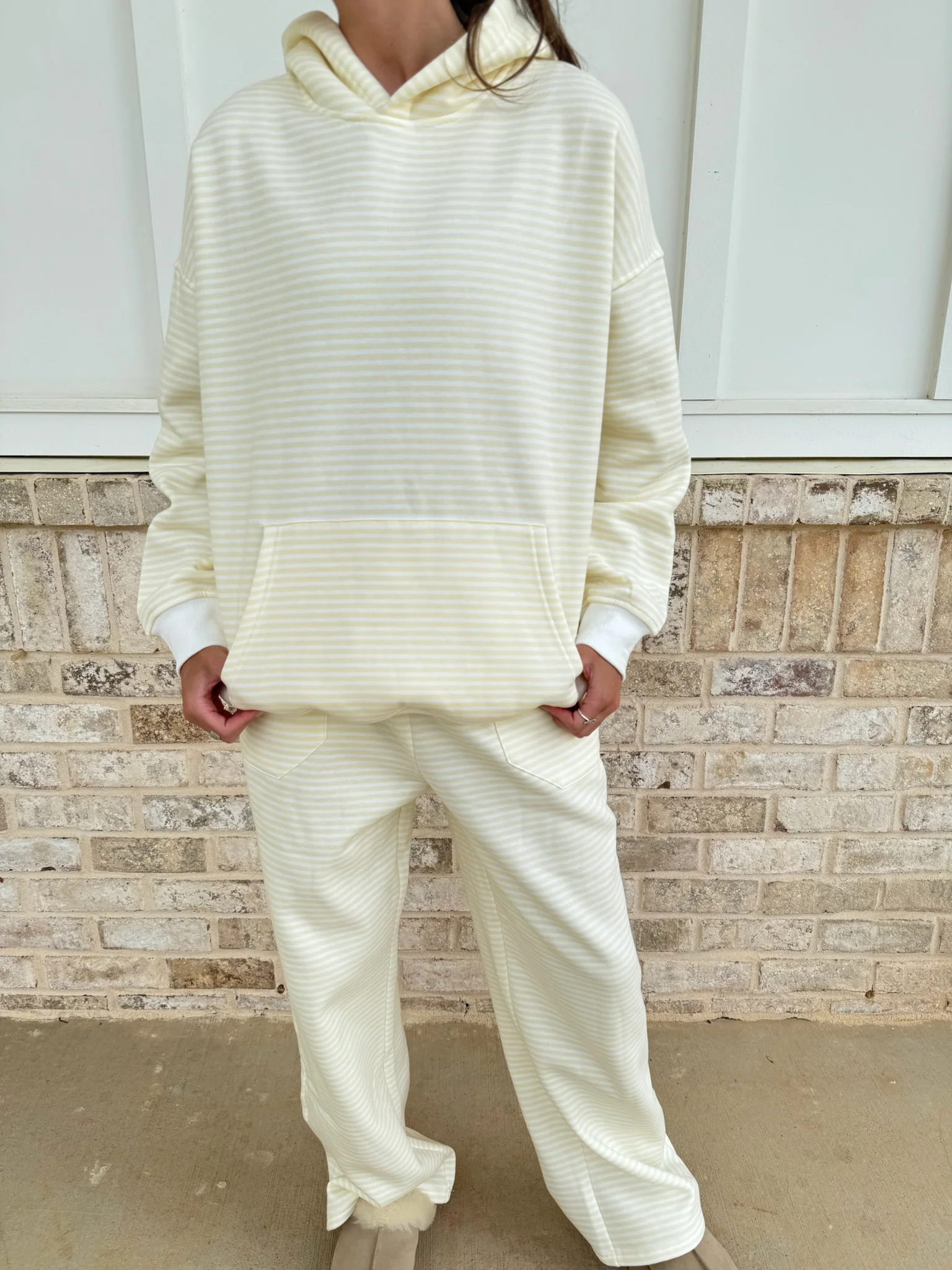 Baby Yellow and White Big Striped Hoodie - Image 7