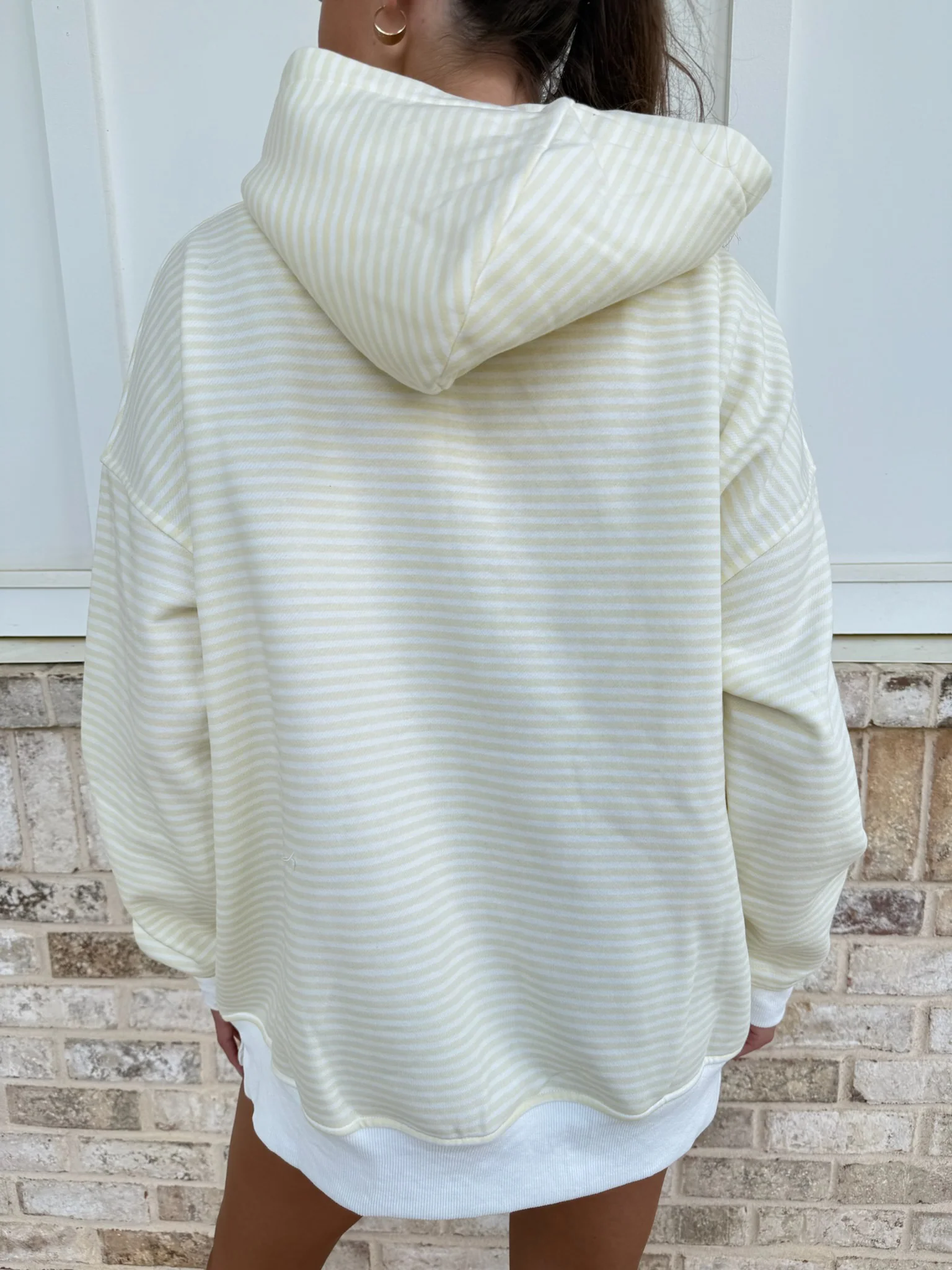 Baby Yellow and White Big Striped Hoodie - Image 8