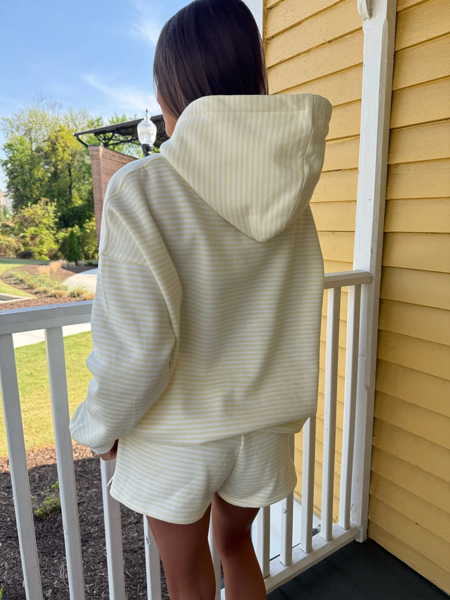Baby Yellow and White Big Striped Hoodie - Image 9