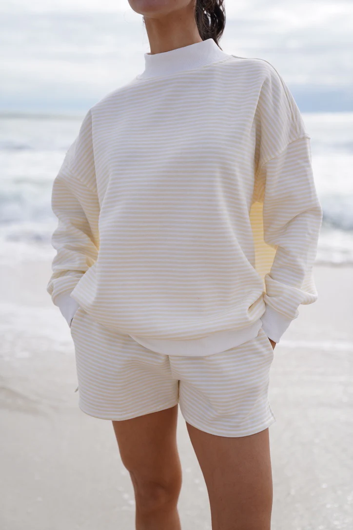 Baby Yellow and White Big Striped Shorts - Image 10