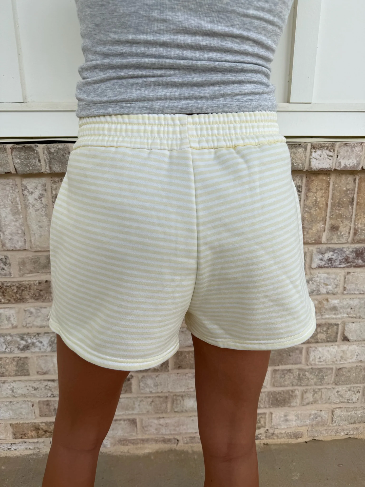 Baby Yellow and White Big Striped Shorts - Image 13