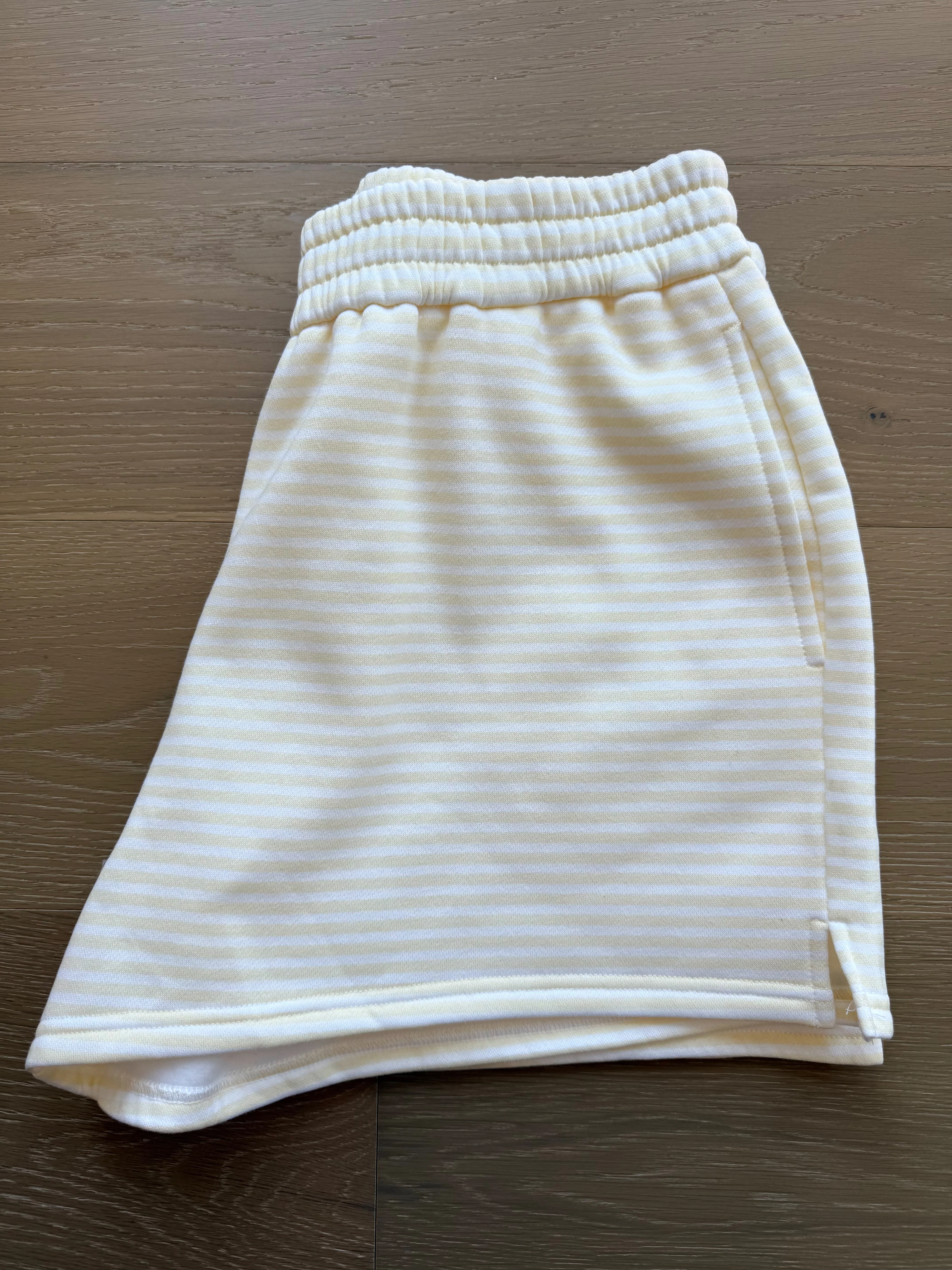 Baby Yellow and White Big Striped Shorts - Image 4