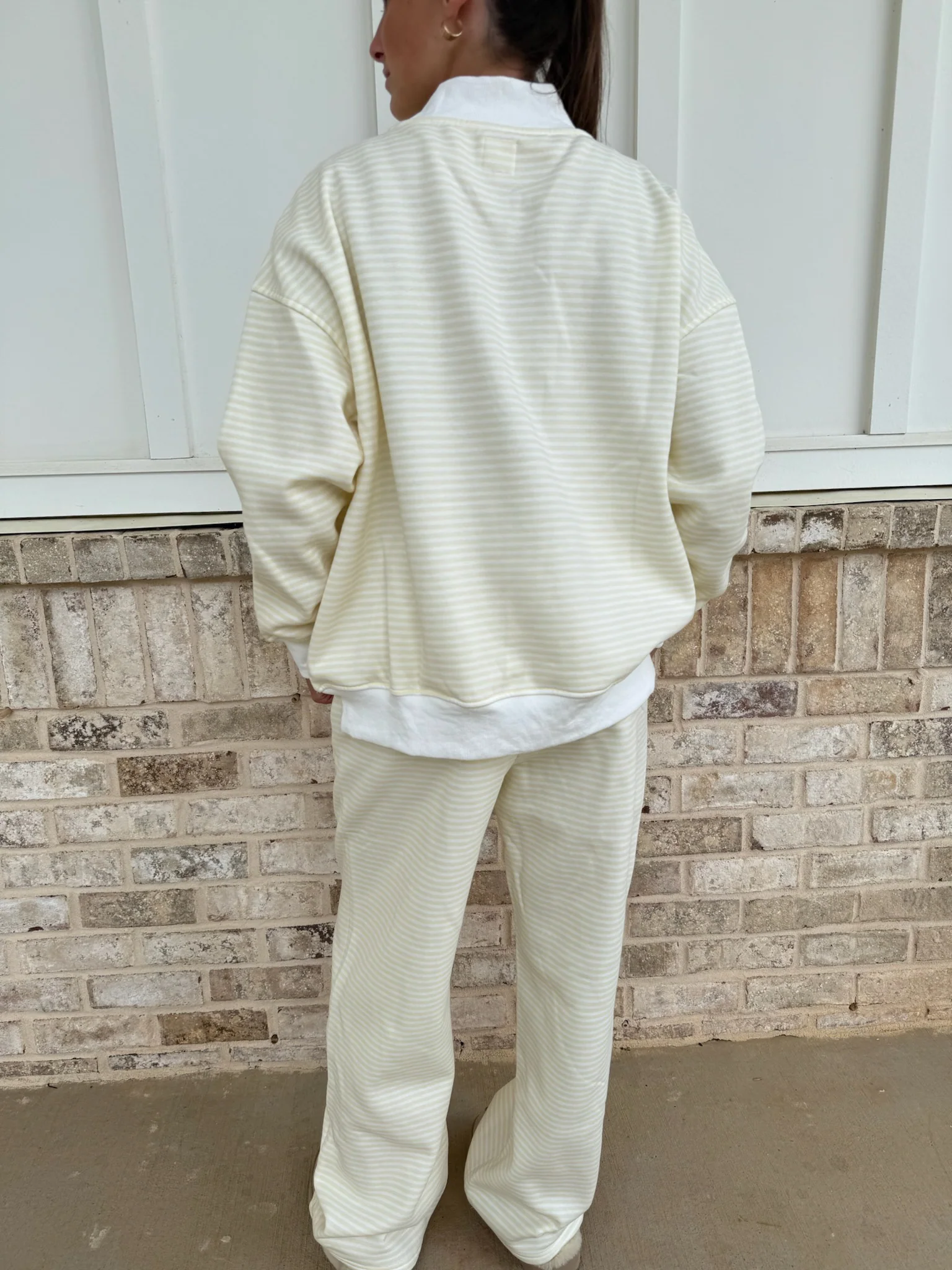 Baby Yellow and White Big Striped Sweatpants - Image 9