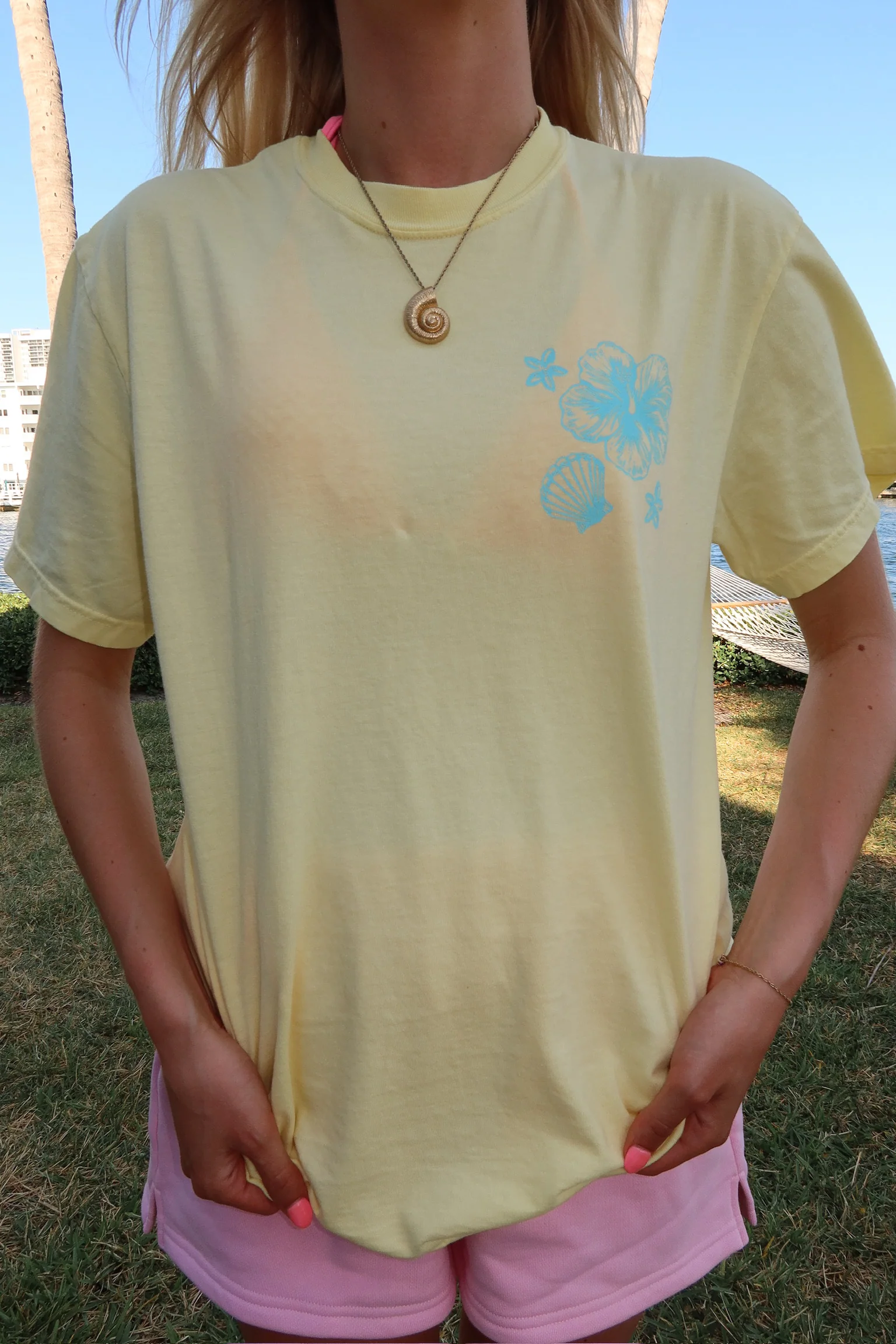 Banana Blue Tropical Comfort Colors Tee - Image 3