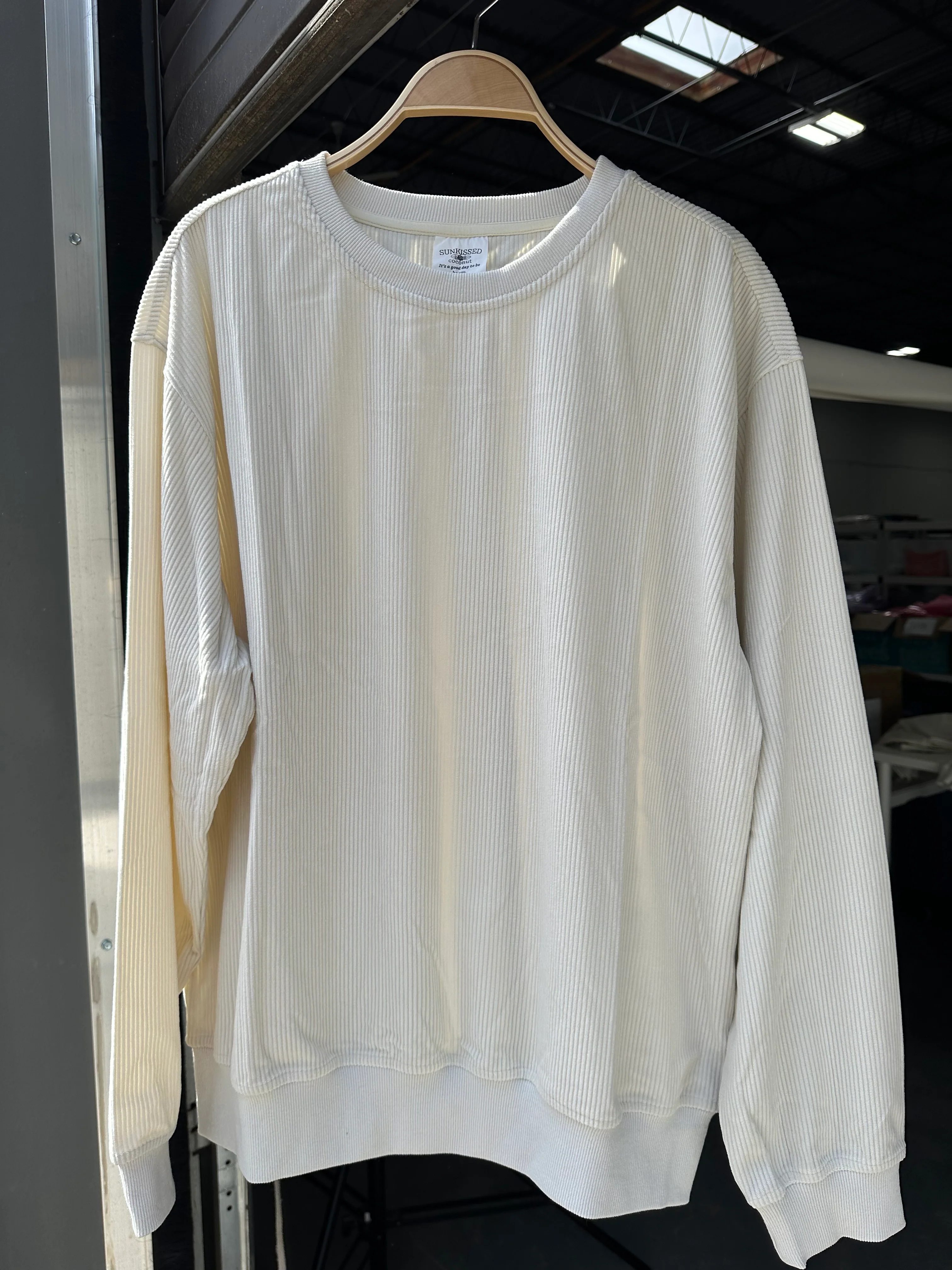 Ivory Basic Corduroy Sweatshirt - Image 2