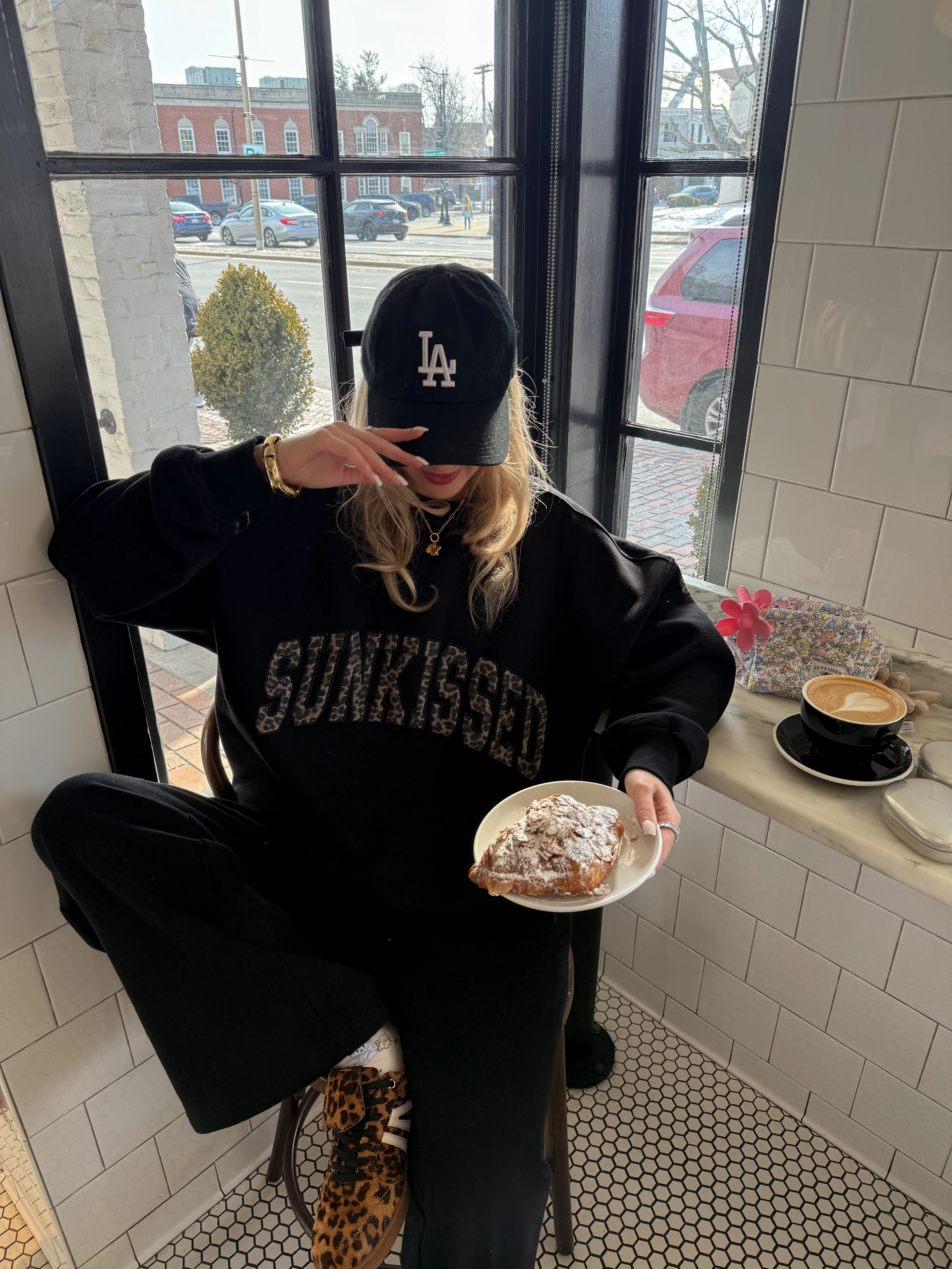 Black Sunkissed Leopard Print Embroider Sweatshirt - Image 15
