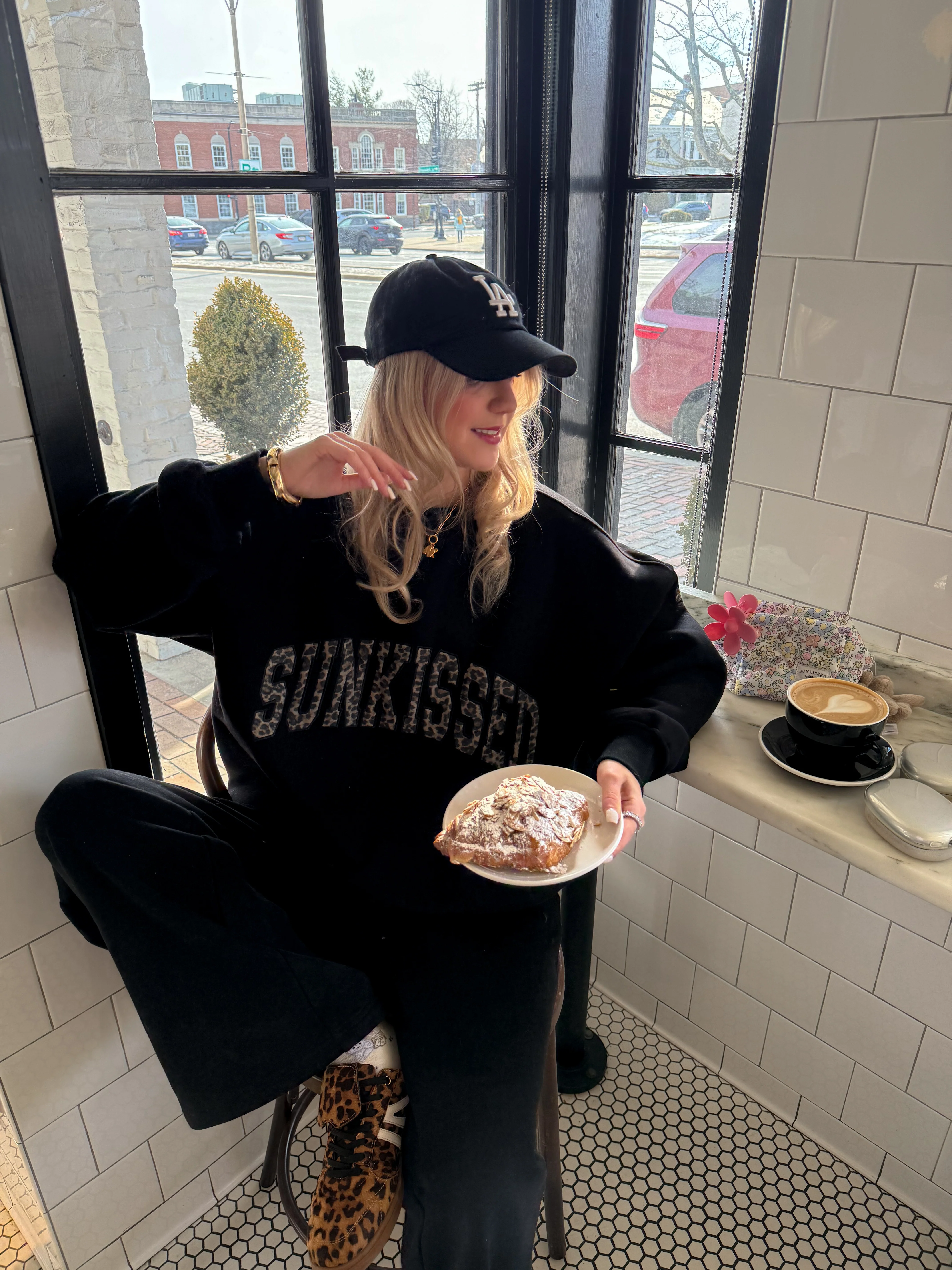 Black Sunkissed Leopard Print Embroider Sweatshirt - Image 16