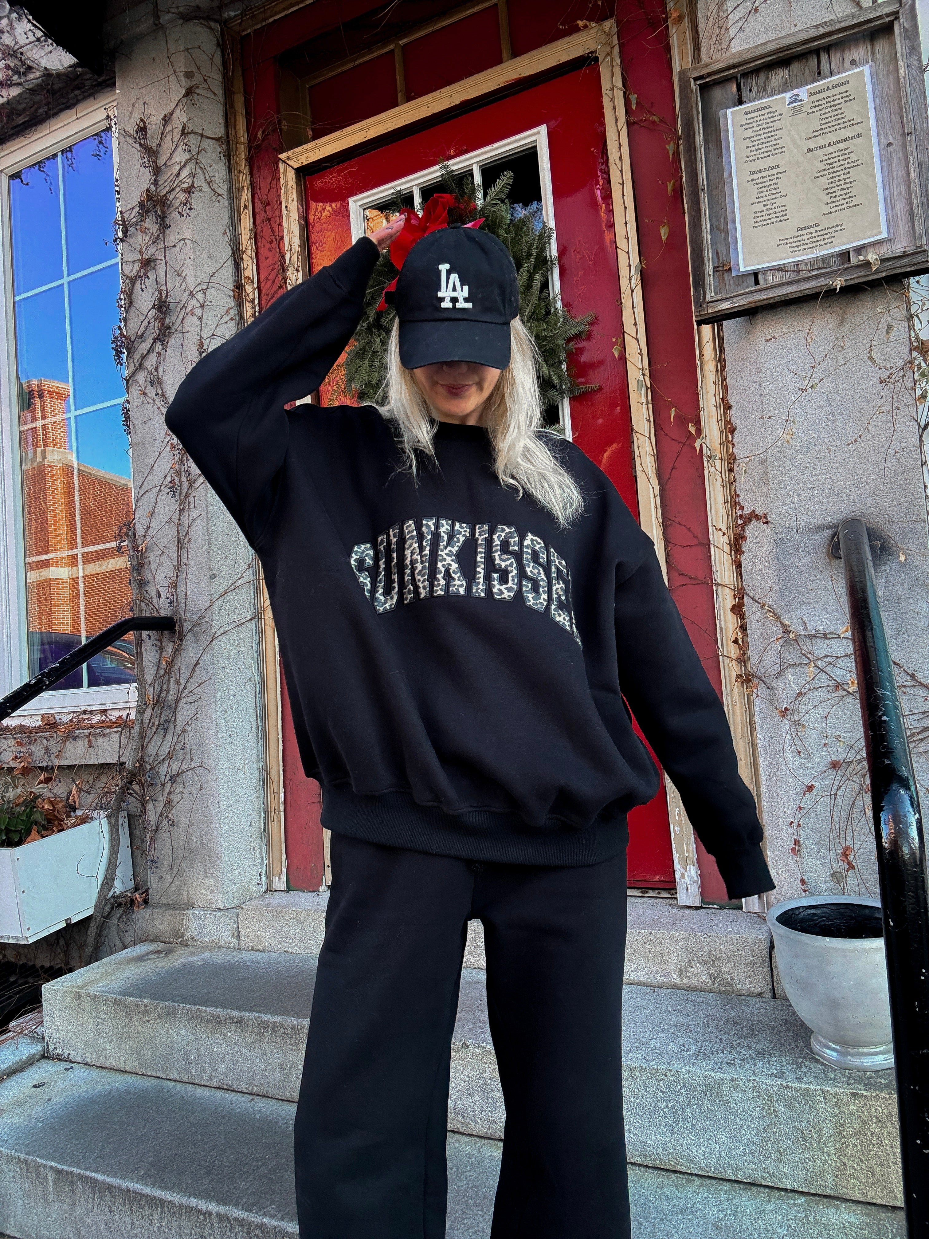 Black Sunkissed Leopard Print Embroider Sweatshirt - Image 6
