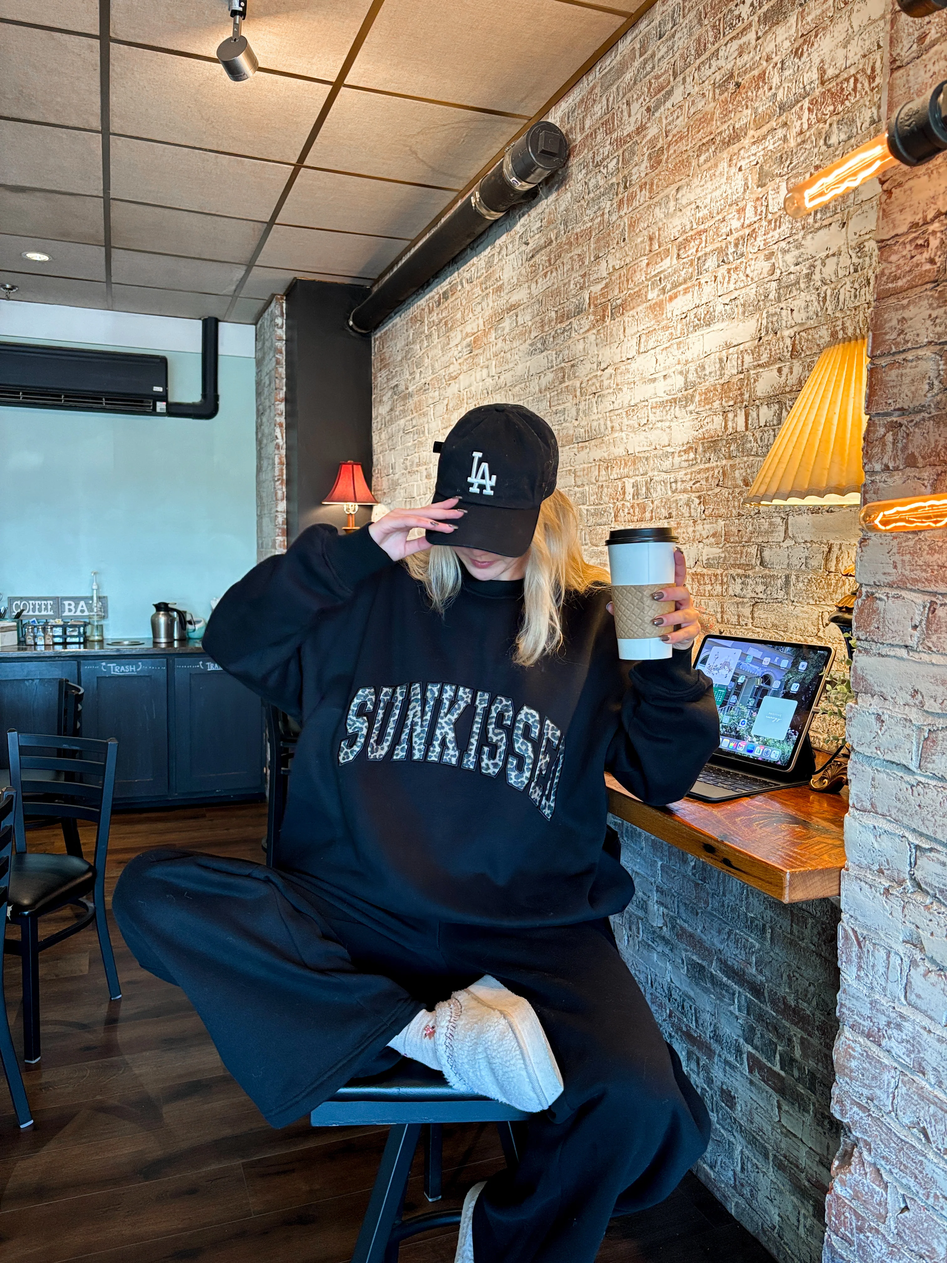 Black Sunkissed Leopard Print Embroider Sweatshirt - Image 8