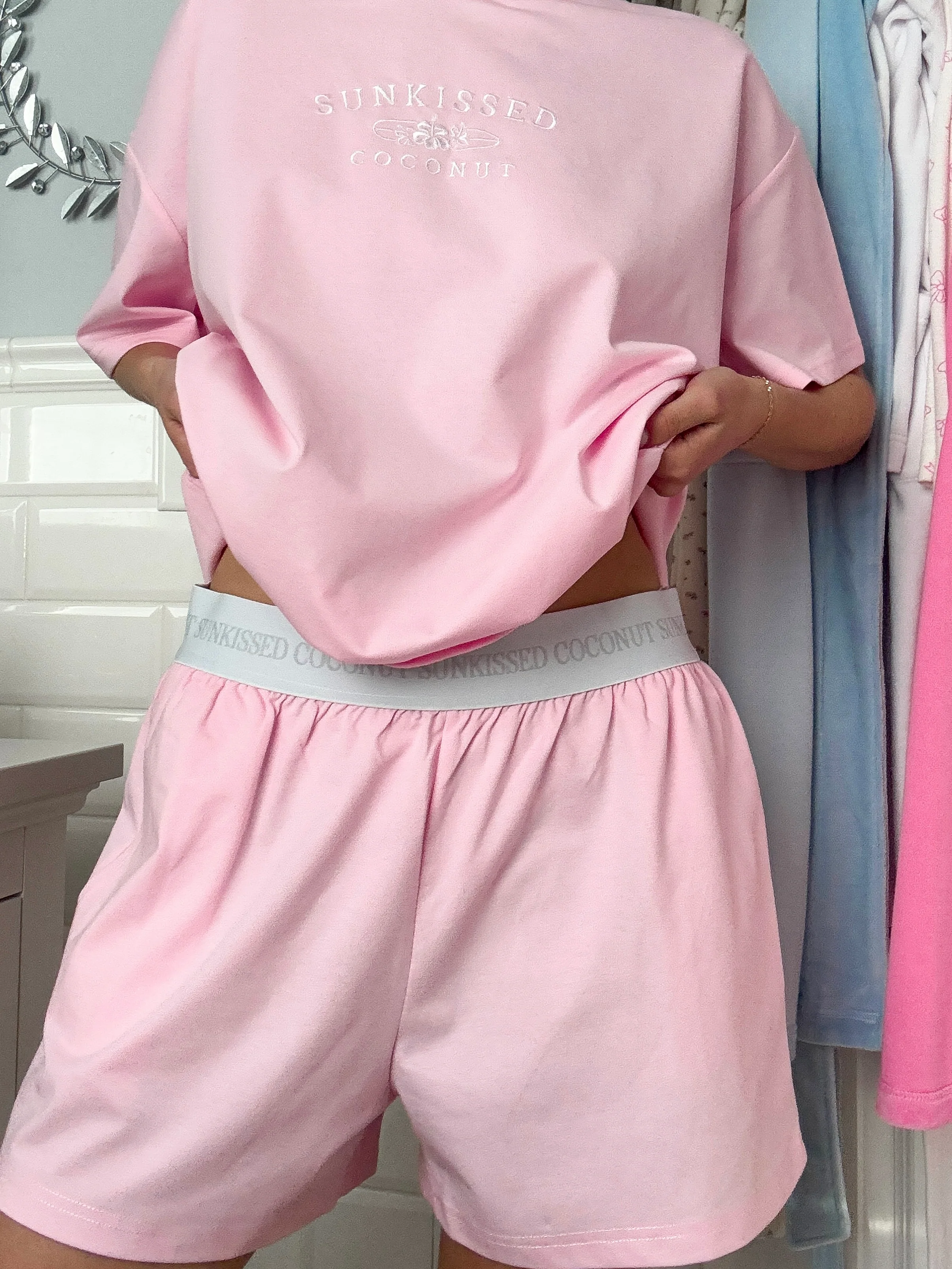 Blair Pink Basic Watercolor Shorts - Image 10