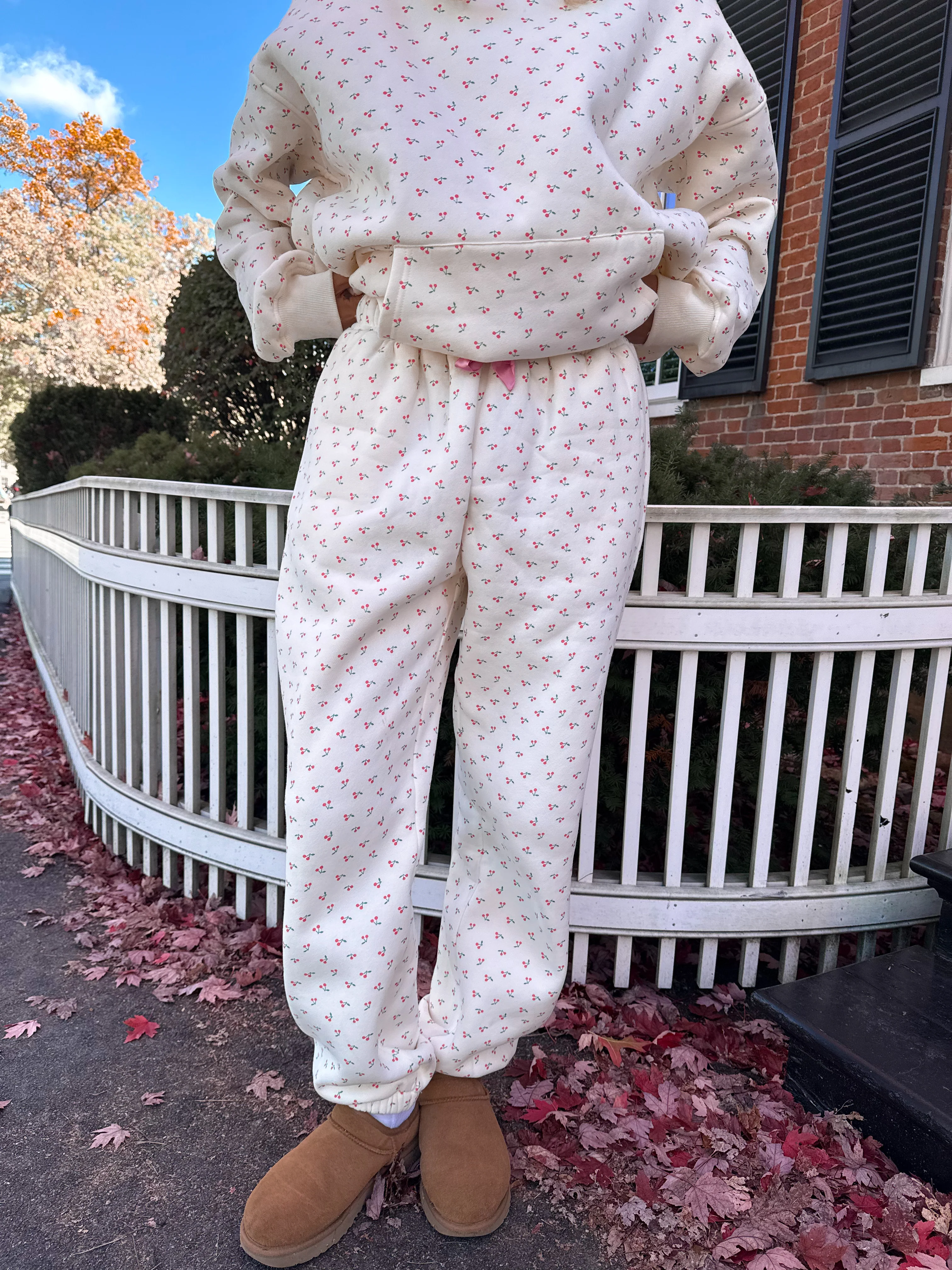 Blank Ivory Cherries All Over Jogger Sweatpants - Image 25