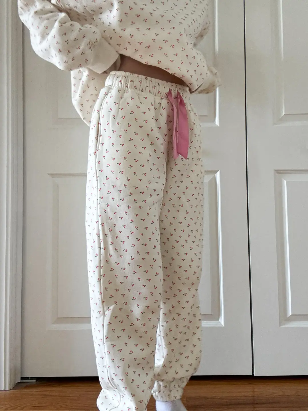 Blank Ivory Cherries All Over Jogger Sweatpants - Image 3