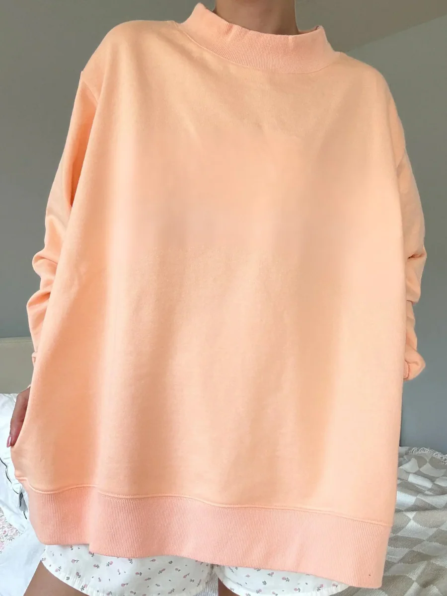 Blank Mockneck Oversized Sweatshirt 100% Cotton - Image 2