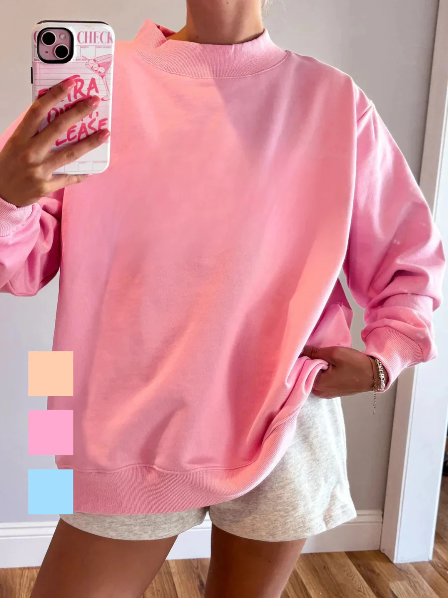 Blank Mockneck Oversized Sweatshirt 100% Cotton - Image 4