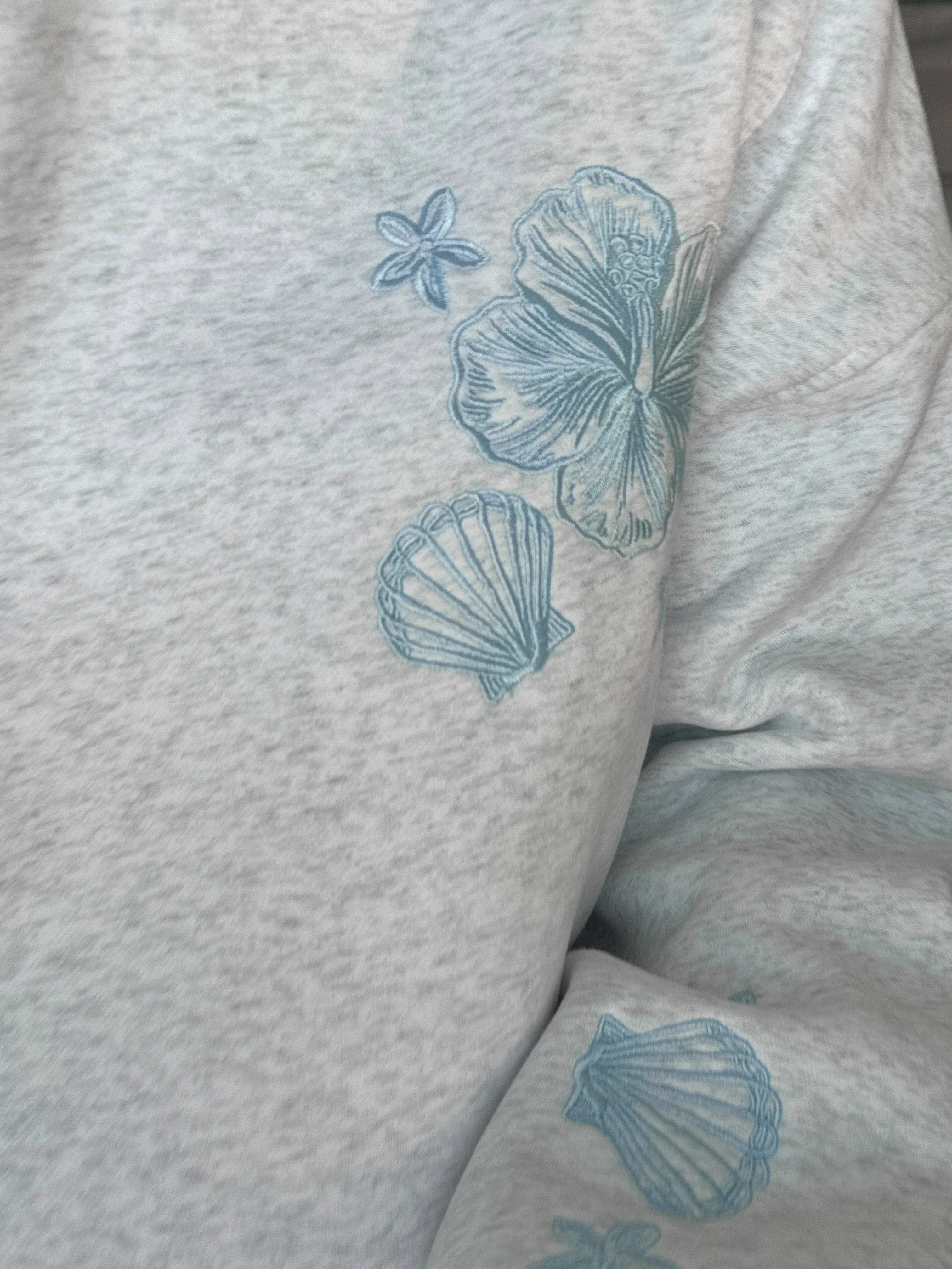 Pearl Grey Tropical Embroider Hoodie - Image 17