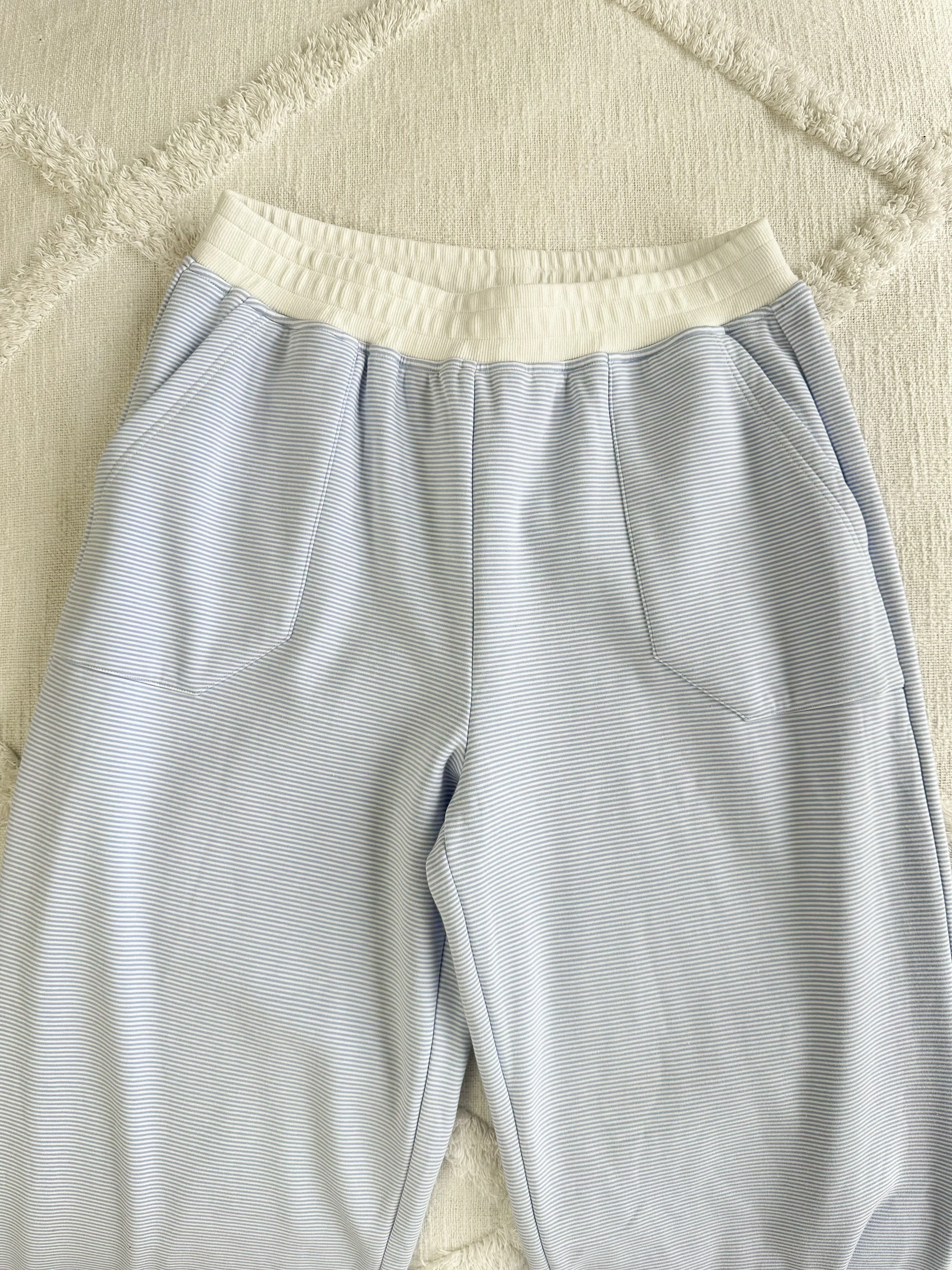 Blue and White Mini Striped Sweatpants - Image 5