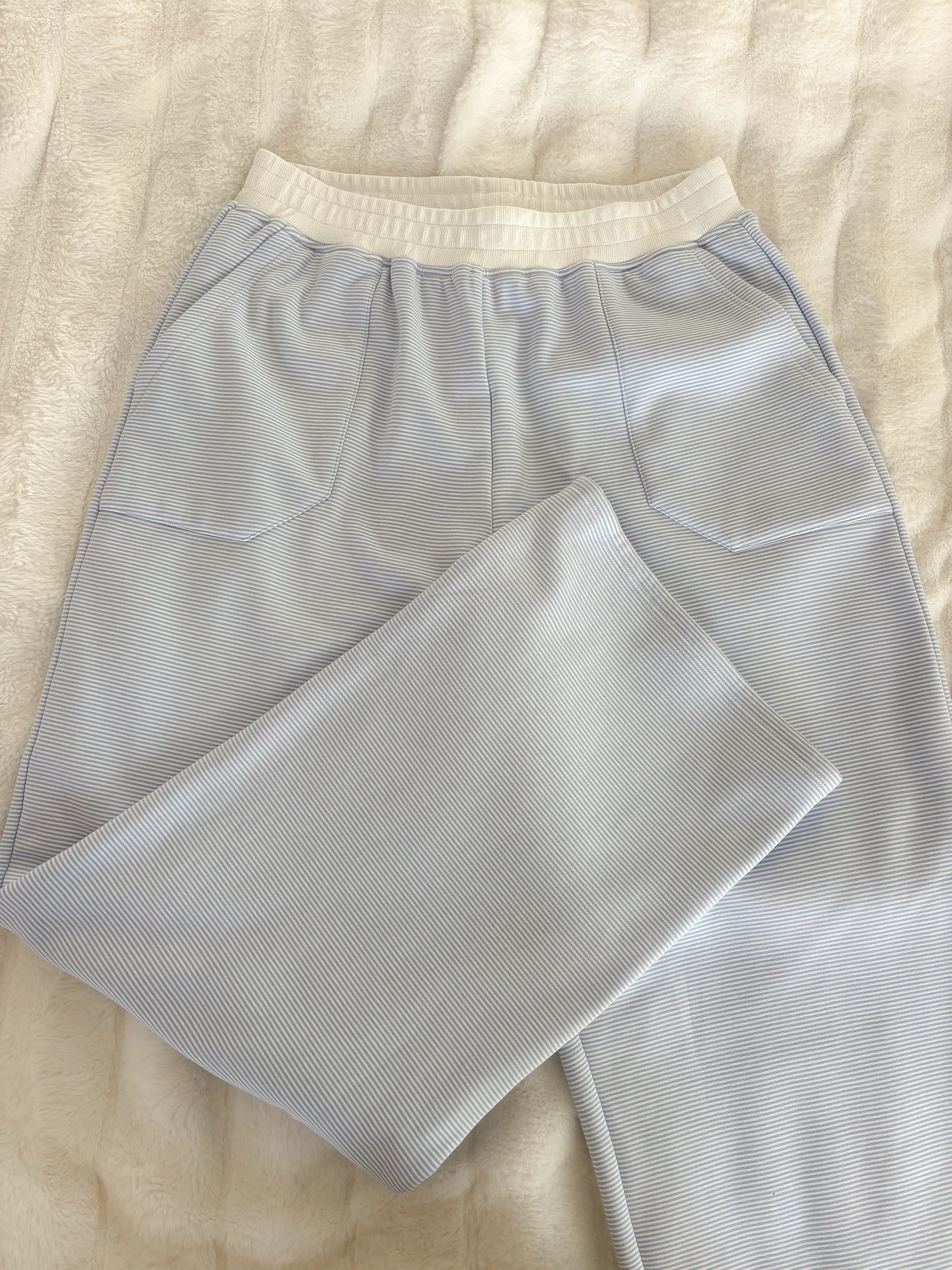 Blue and White Mini Striped Sweatpants - Image 7