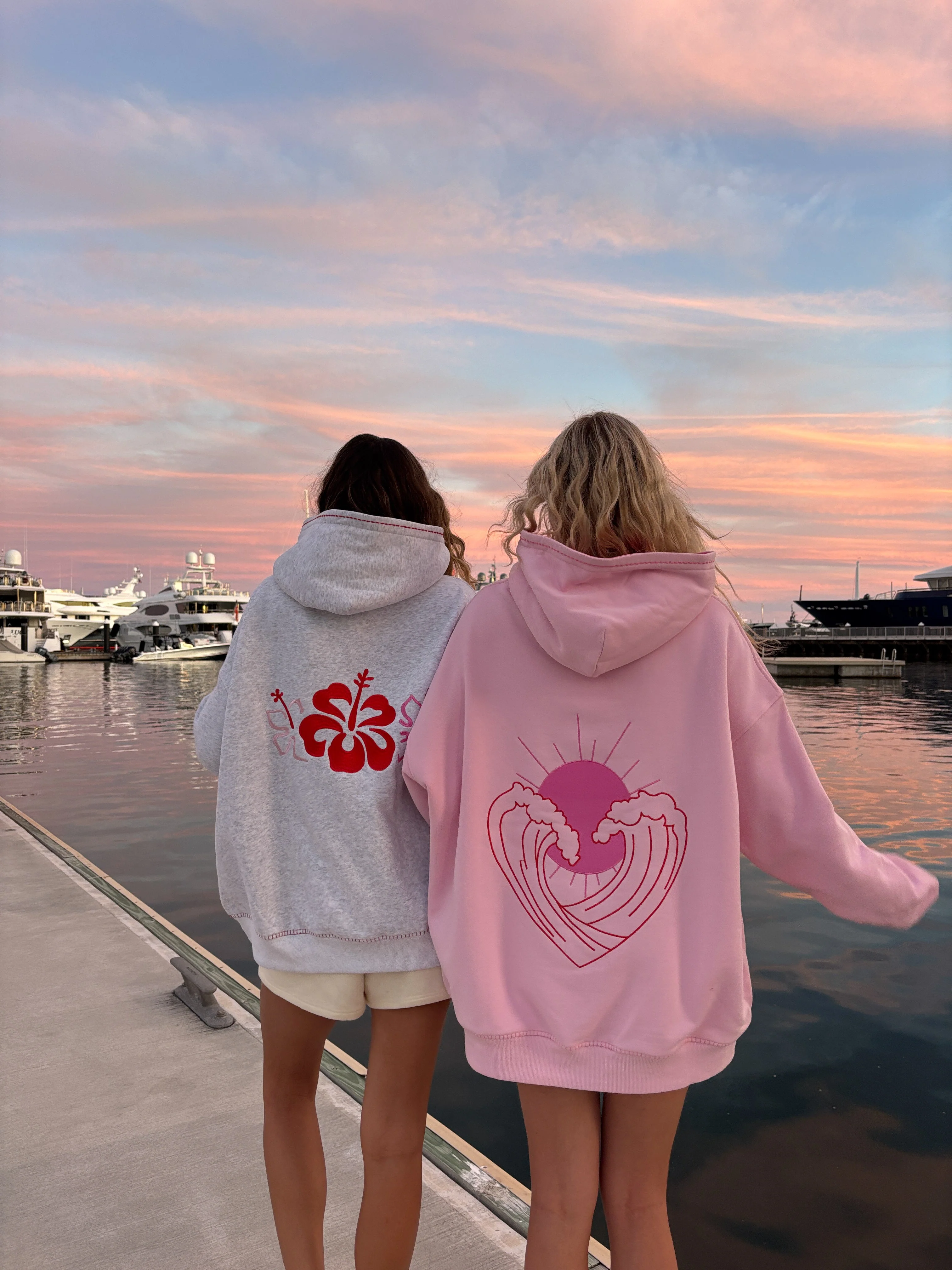 Bubblegum Pink Ocean Heart Stitched Hoodie - Image 18