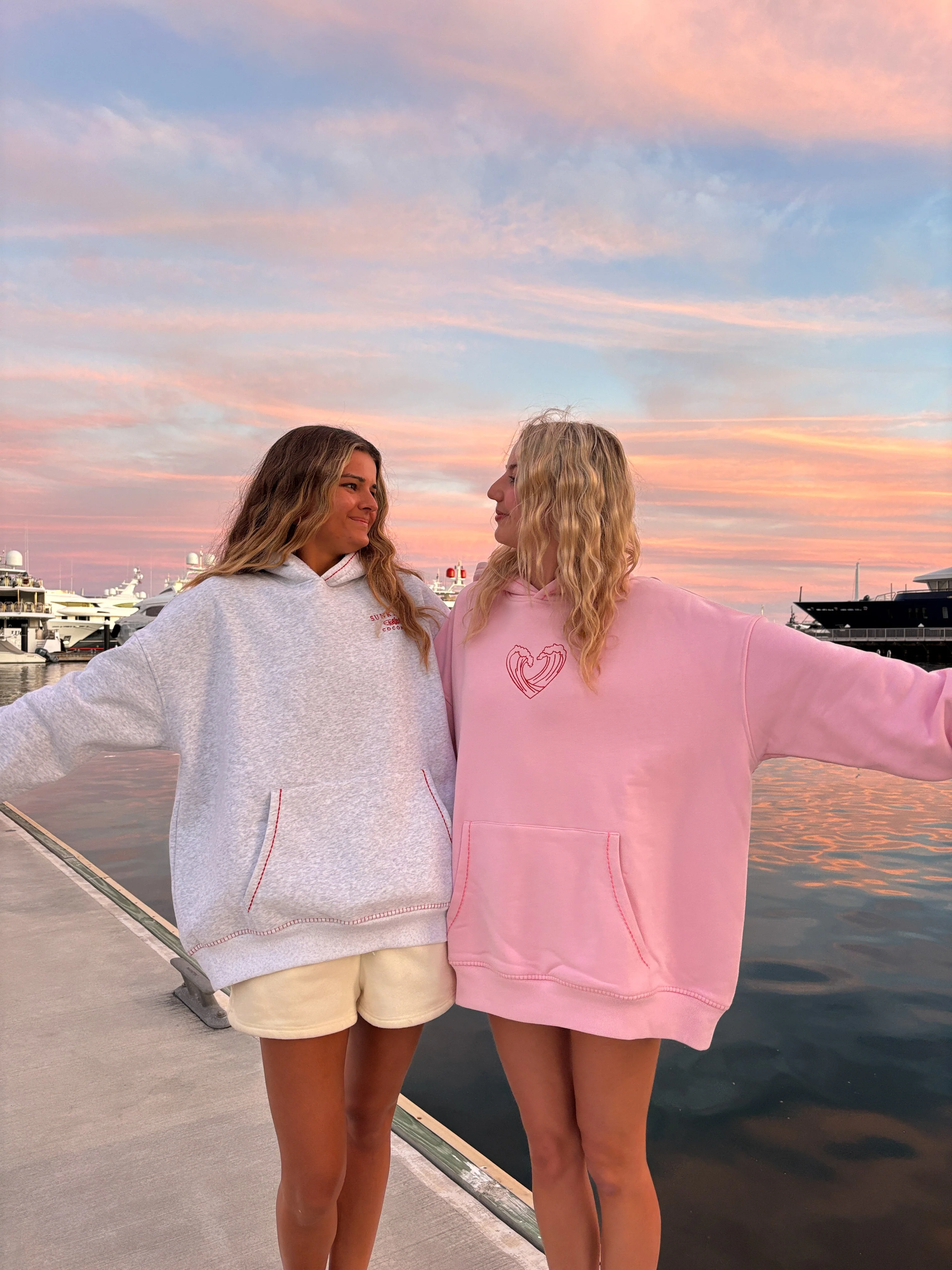 Bubblegum Pink Ocean Heart Stitched Hoodie - Image 19