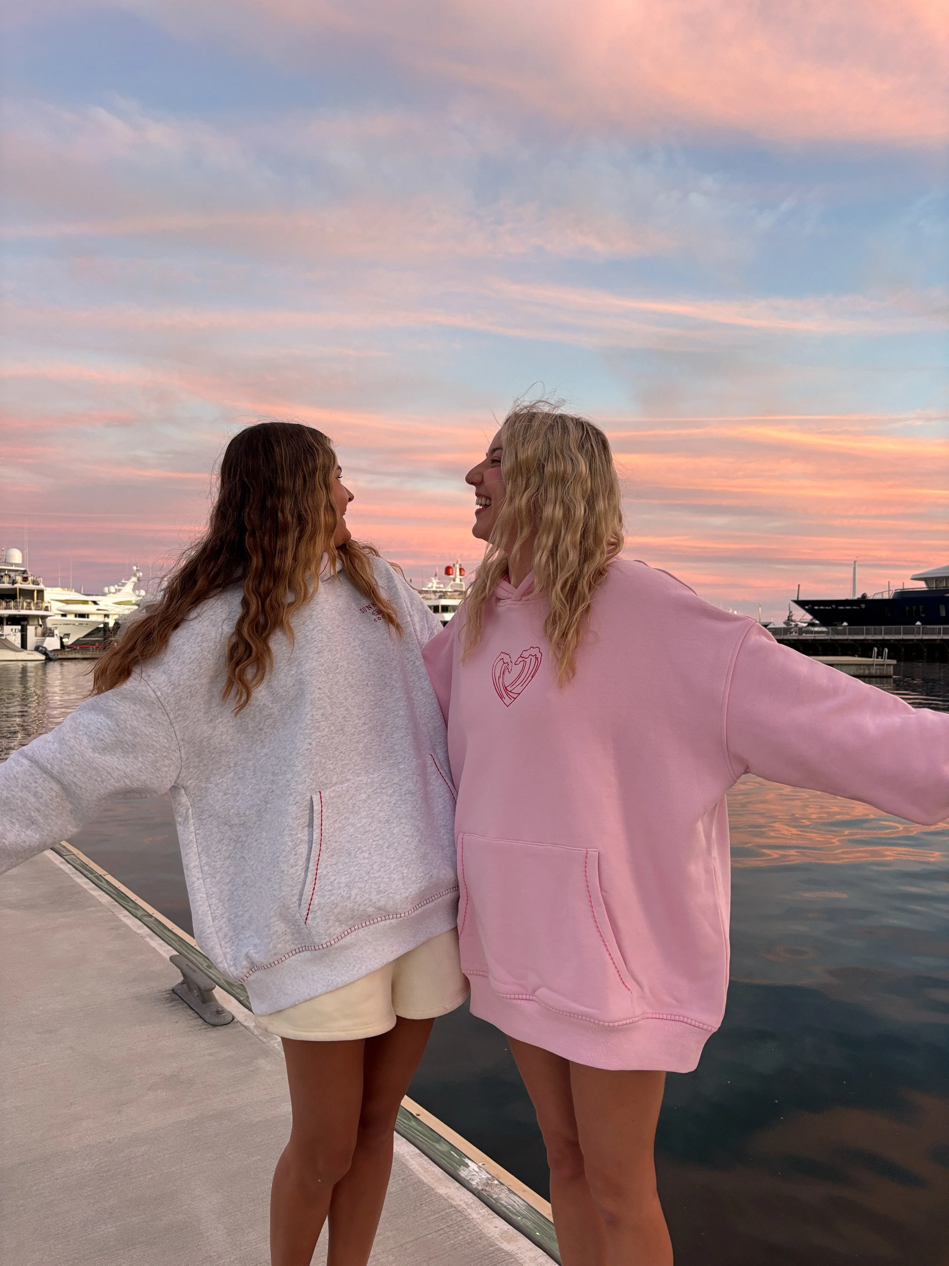 Bubblegum Pink Ocean Heart Stitched Hoodie - Image 21
