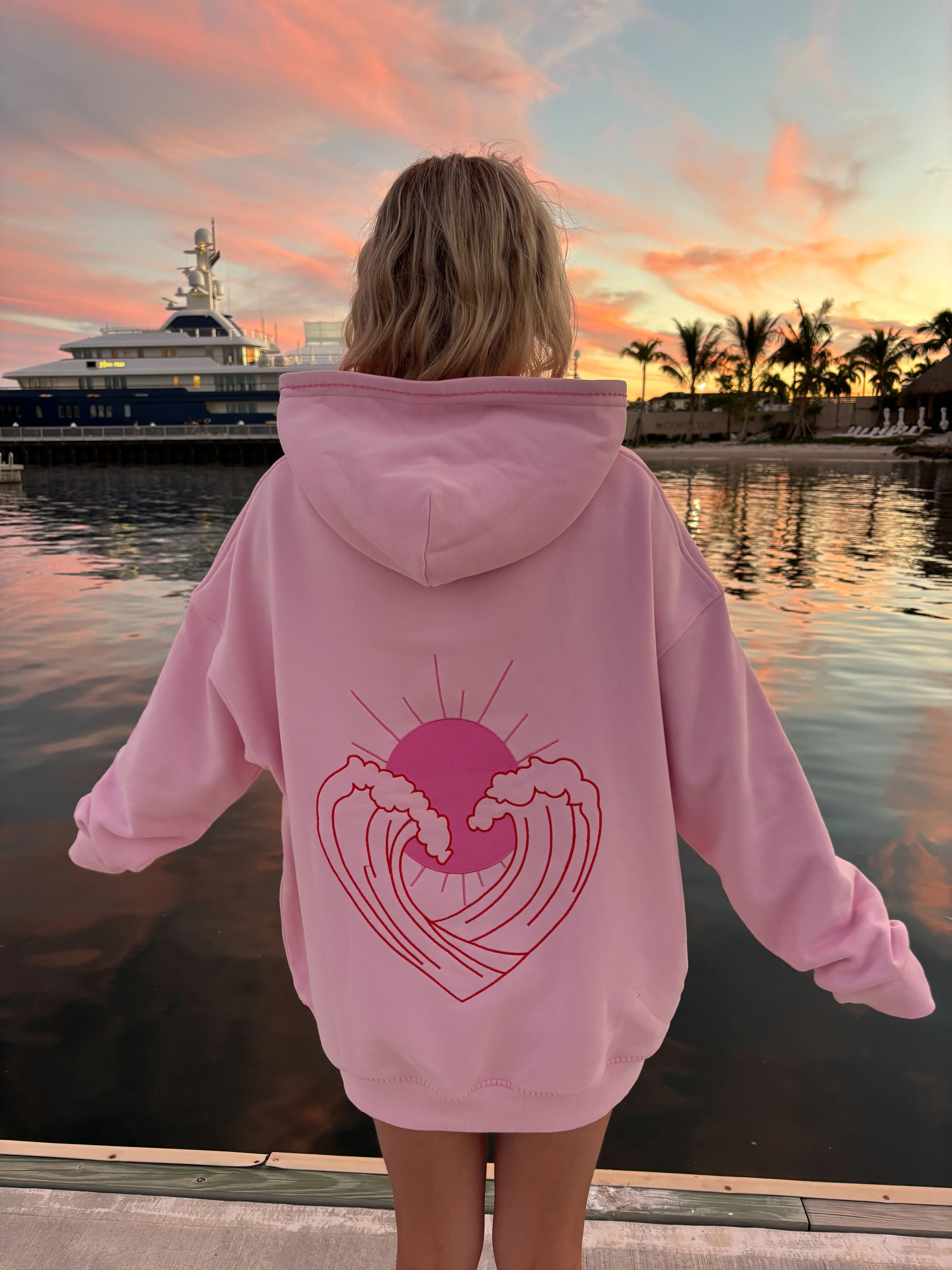Bubblegum Pink Ocean Heart Stitched Hoodie - Image 30