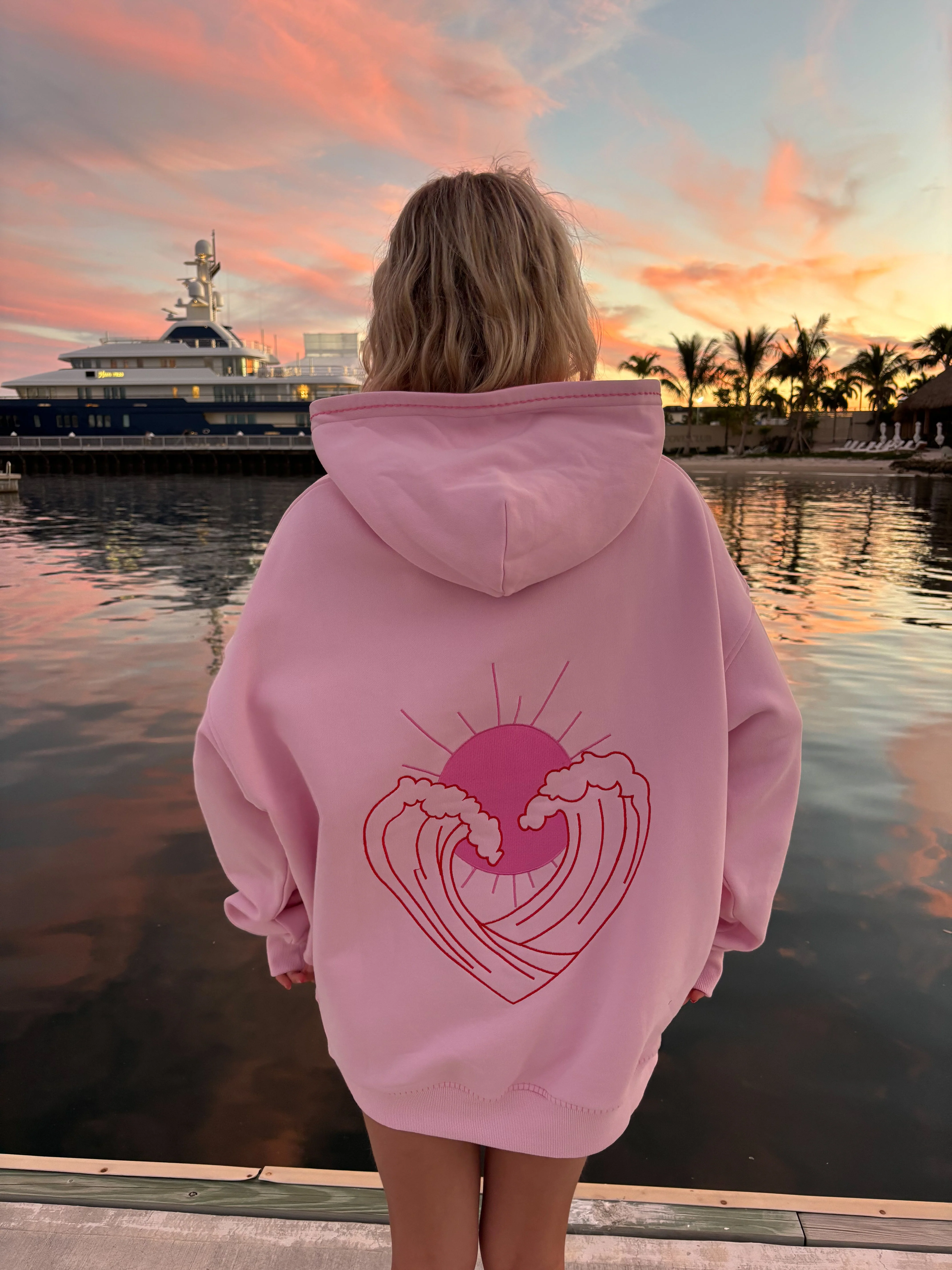 Bubblegum Pink Ocean Heart Stitched Hoodie - Image 31