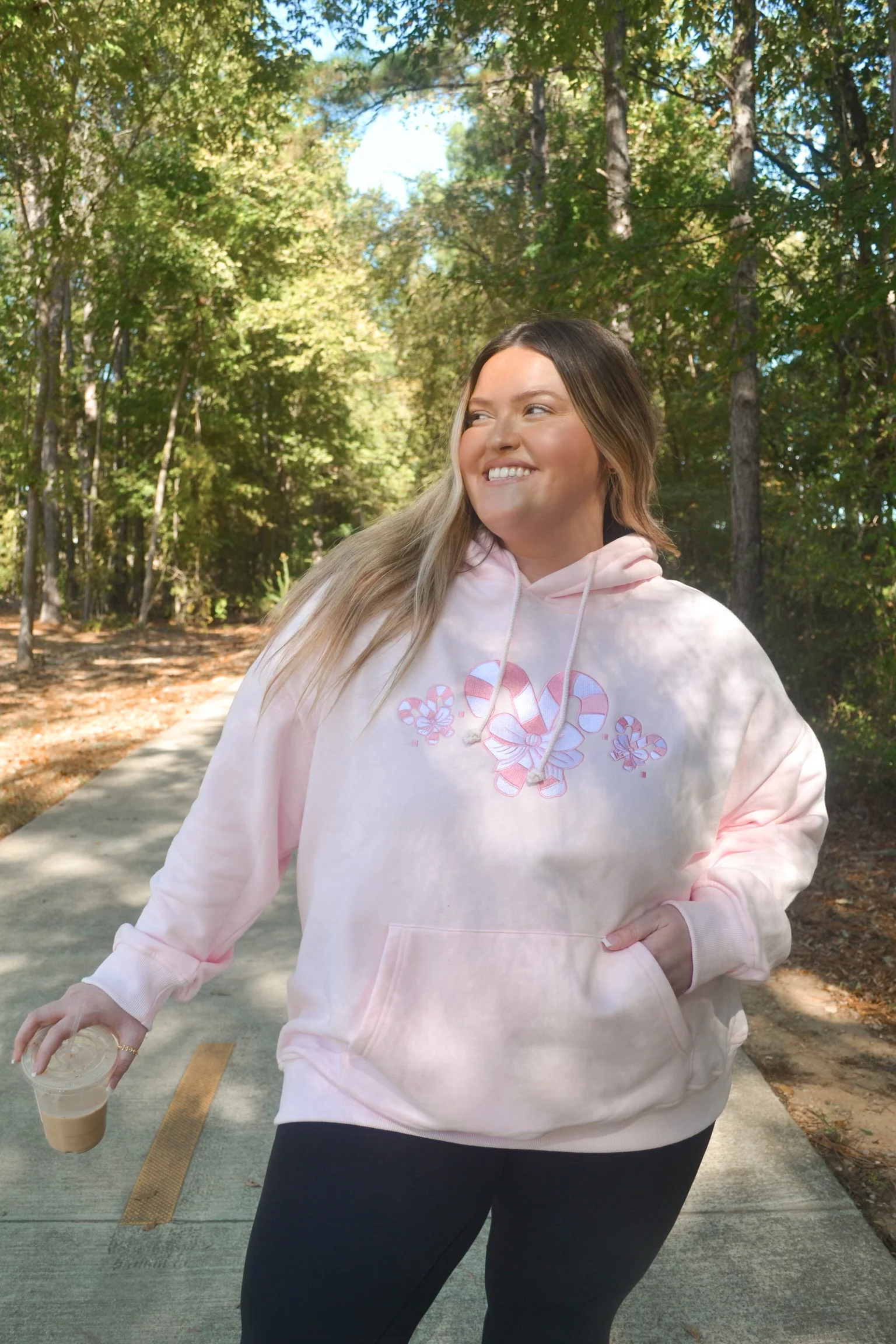 Light Pink Candy Cane Wonderland Hoodie - Image 15