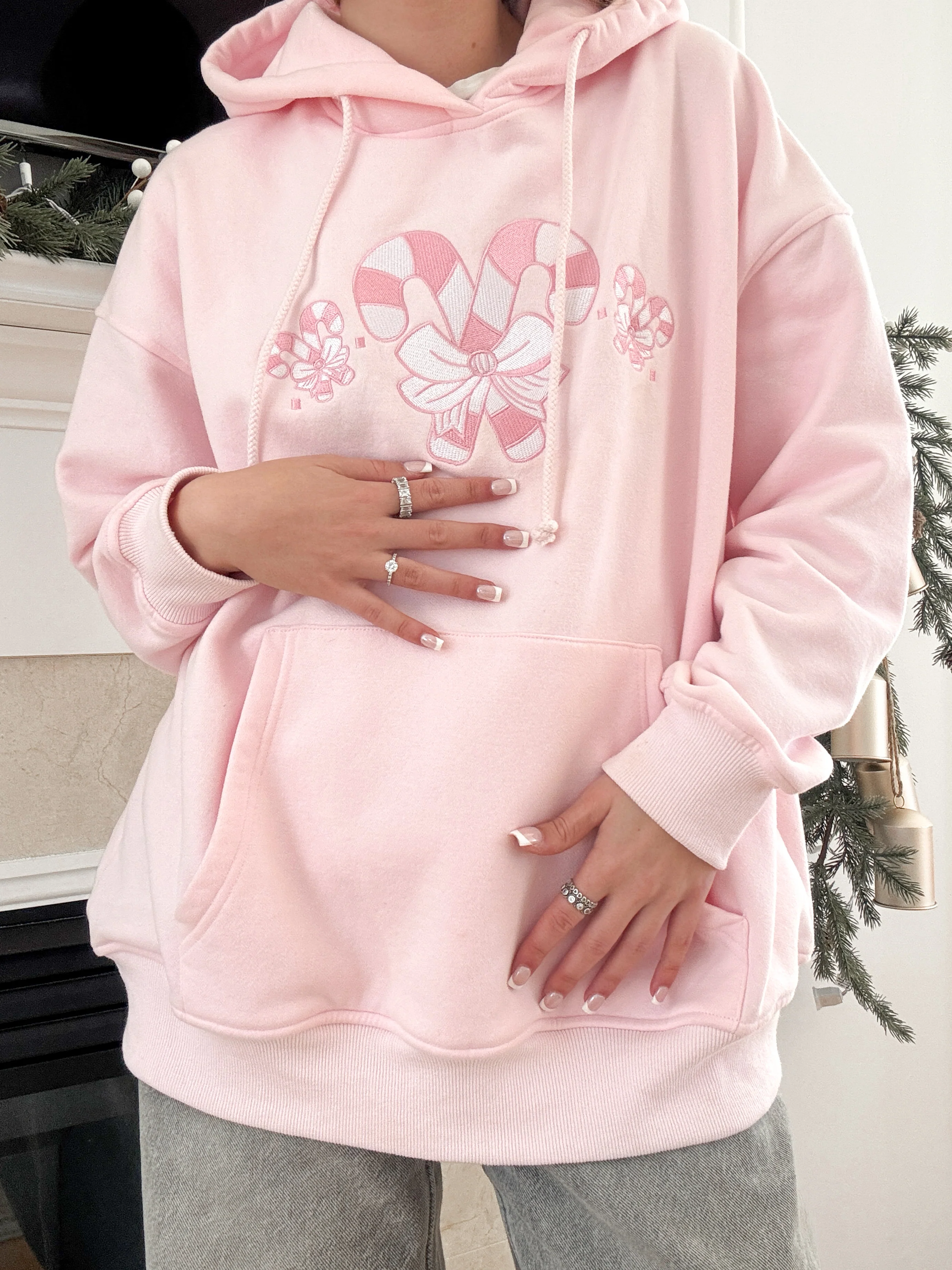 Light Pink Candy Cane Wonderland Hoodie - Image 16