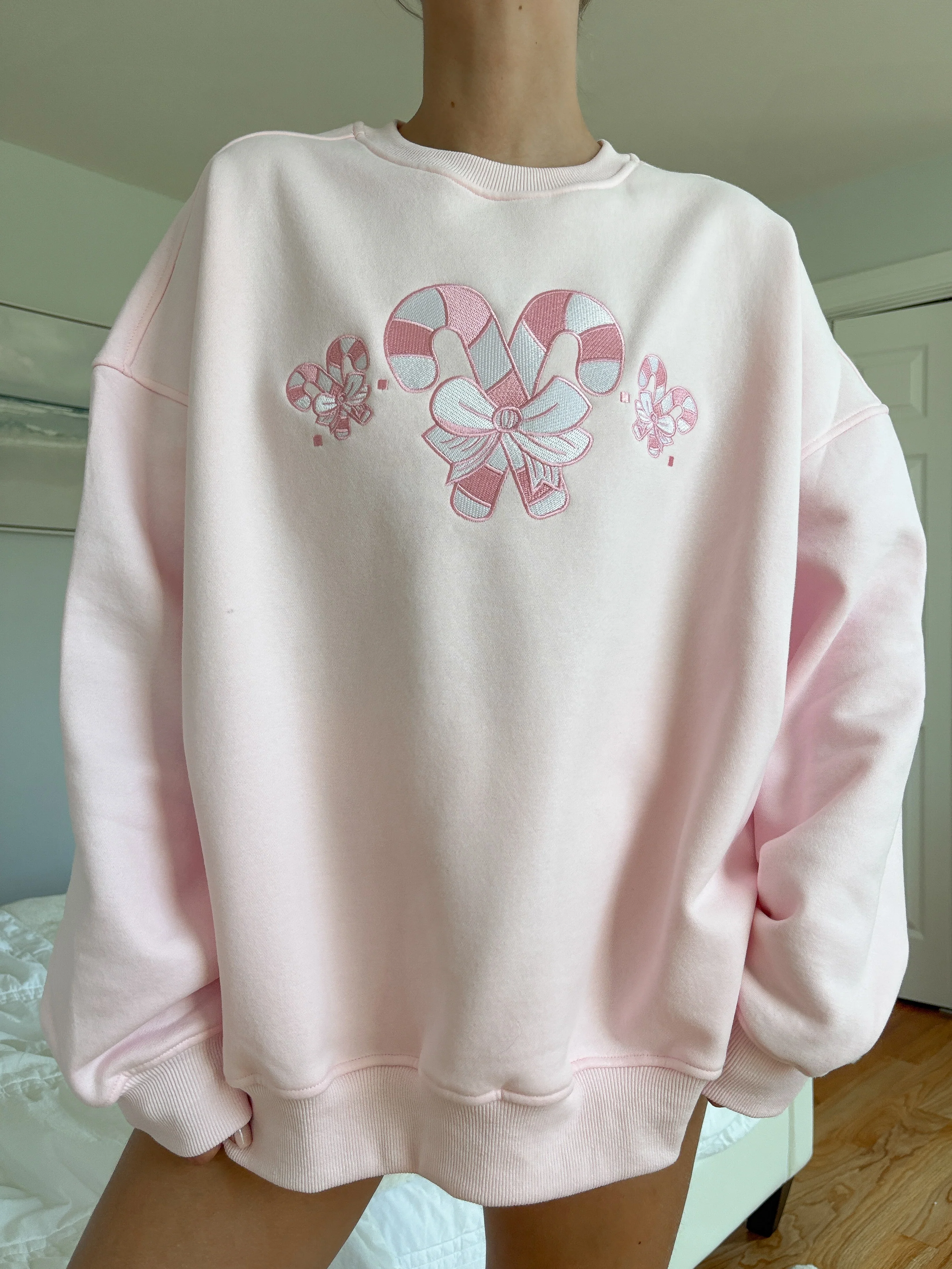 Light Pink Candy Cane Wonderland Sweatshirt - Image 20