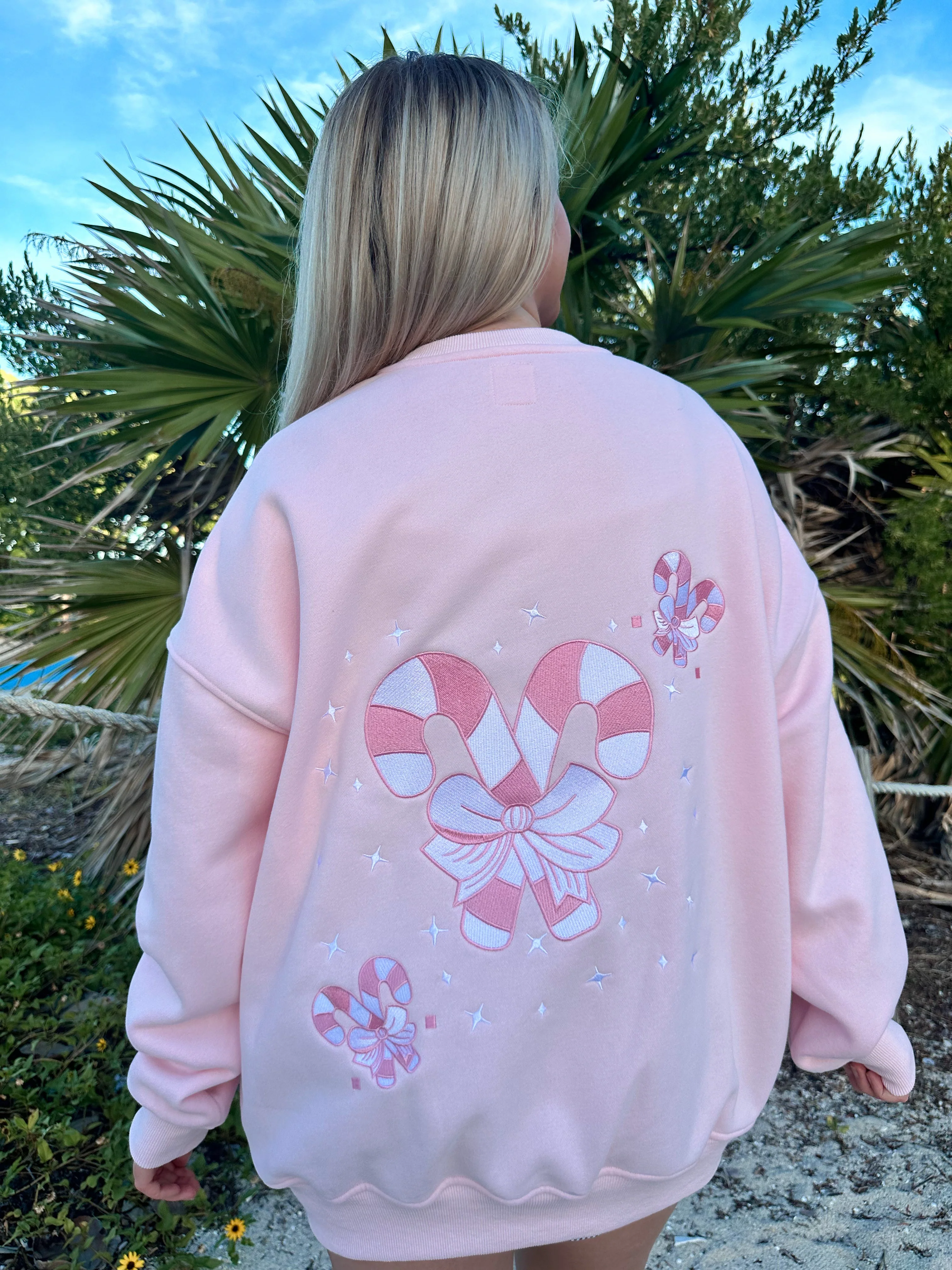 Light Pink Candy Cane Wonderland Sweatshirt - Image 5