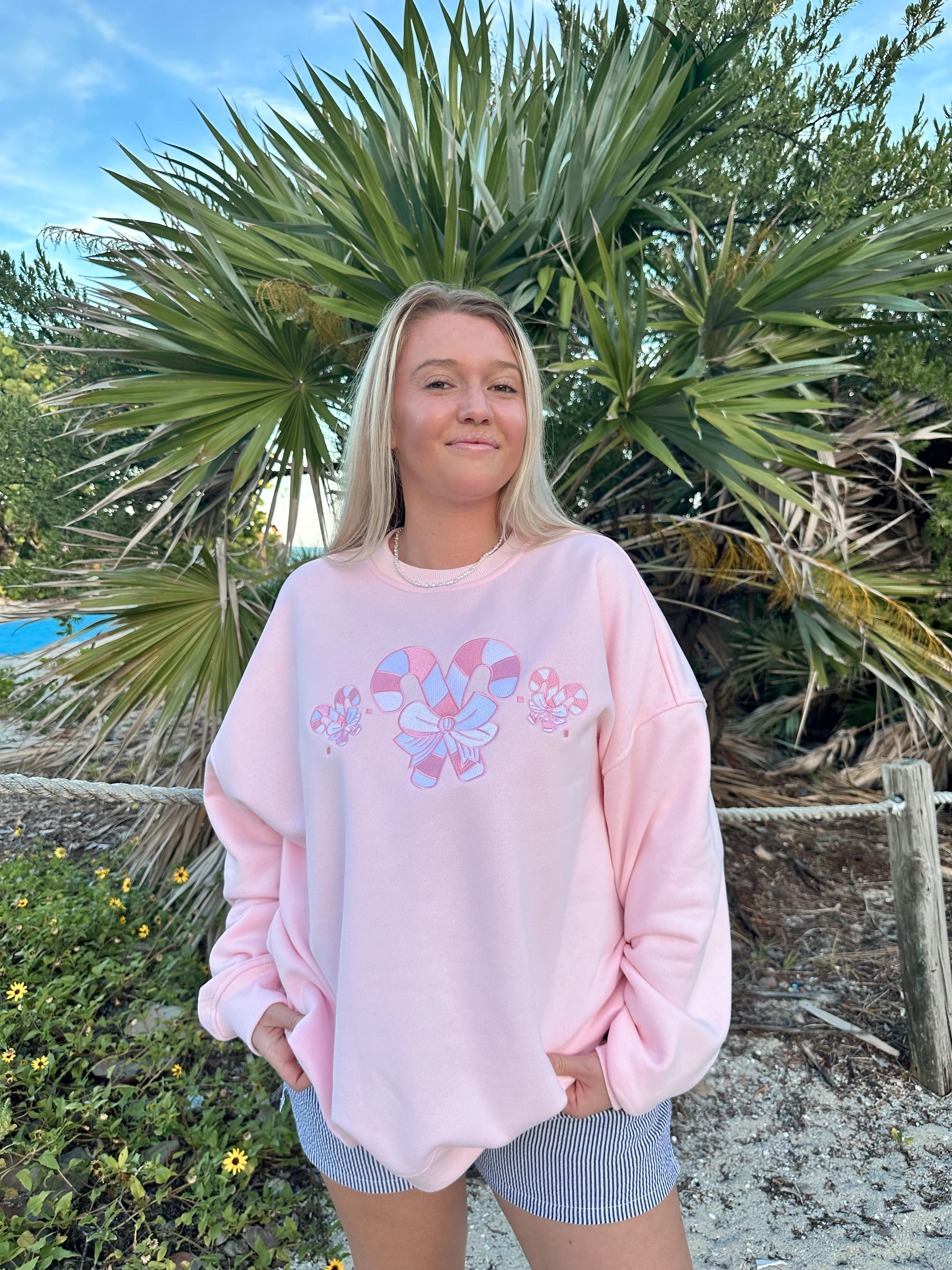 Light Pink Candy Cane Wonderland Sweatshirt - Image 7