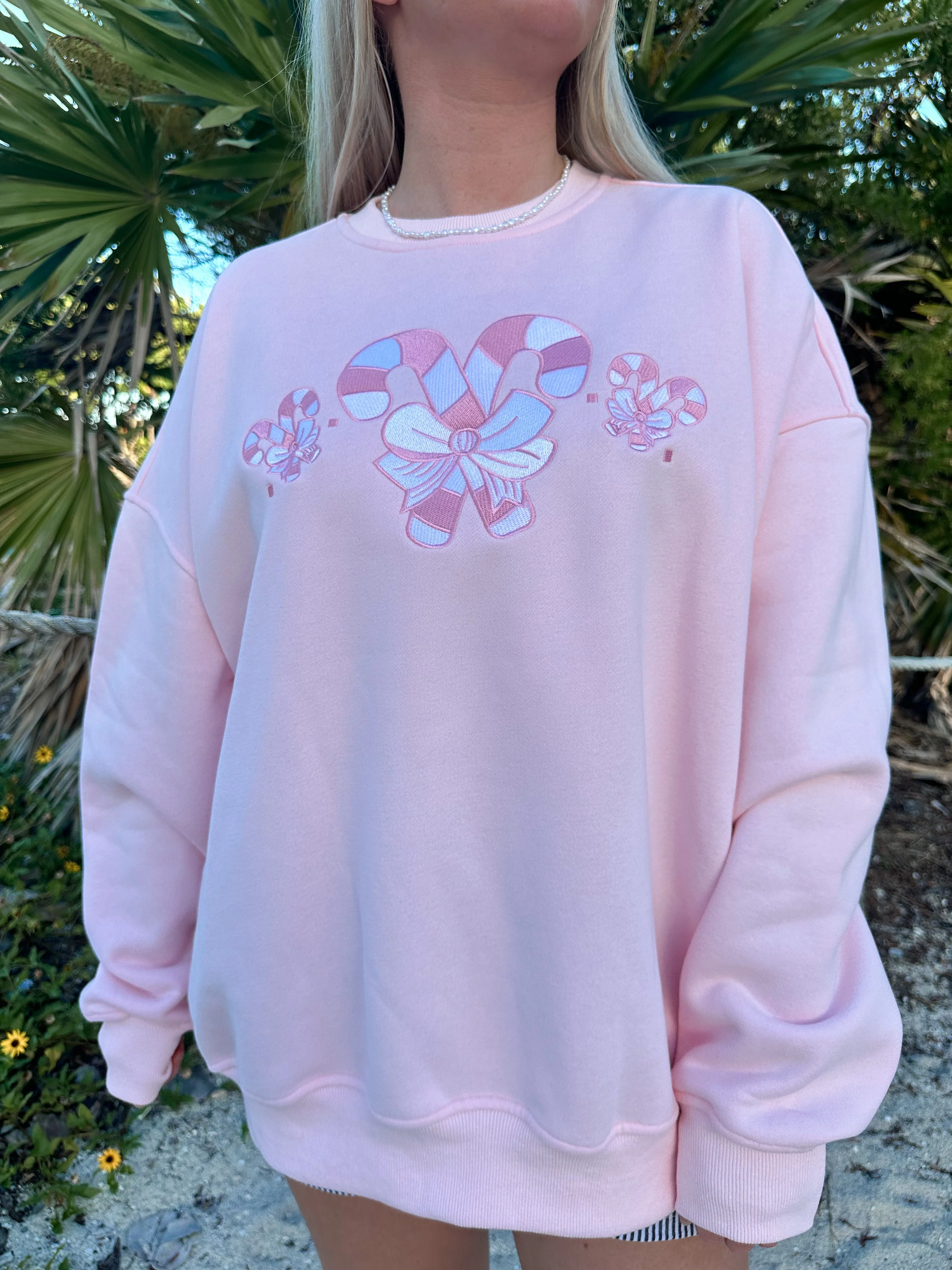 Light Pink Candy Cane Wonderland Sweatshirt - Image 8